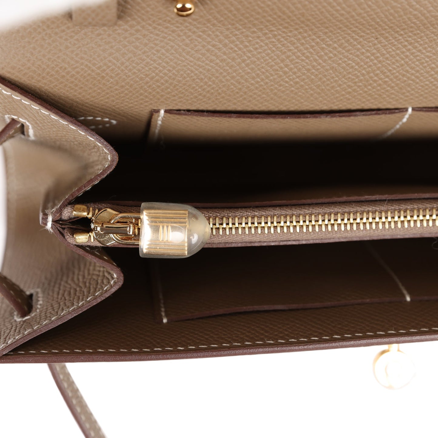 Hermes Kelly Wallet To Go Etoupe Epsom Gold Hardware