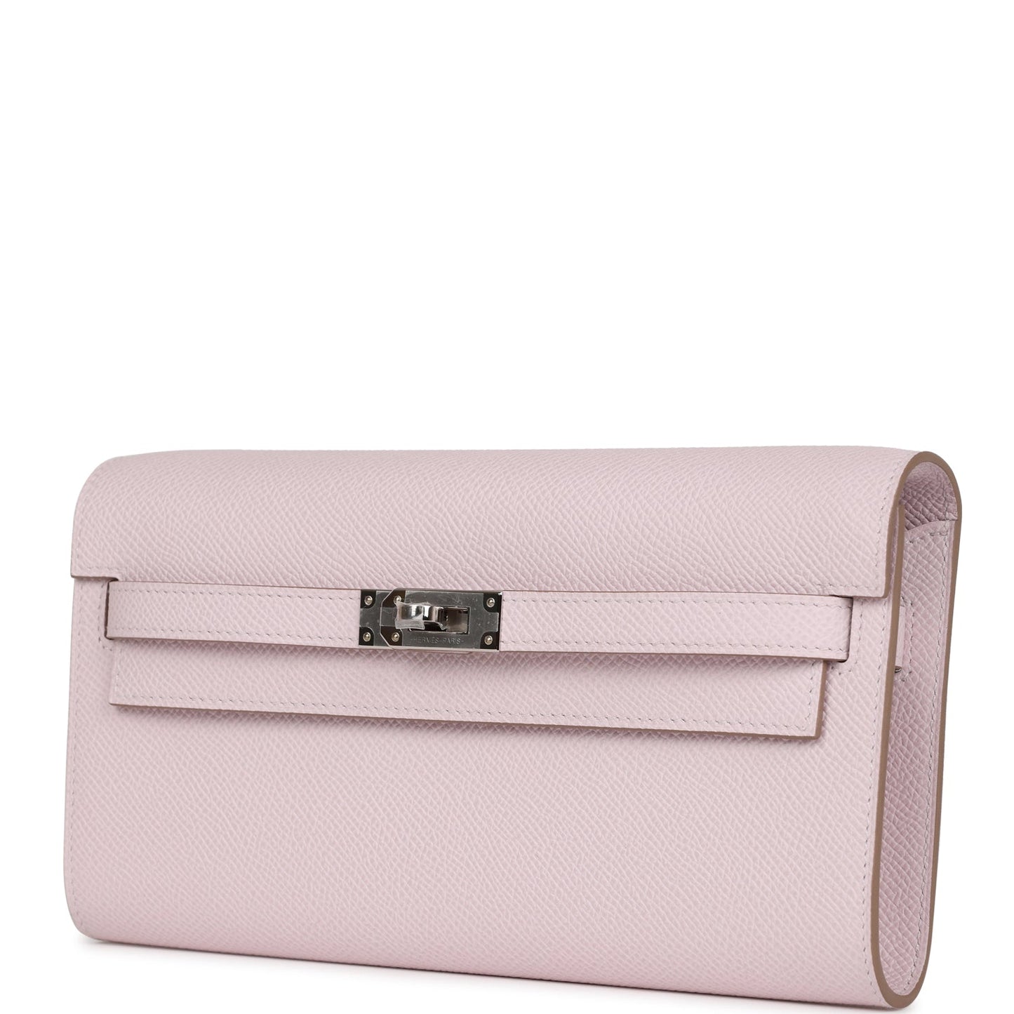 Hermes Kelly Wallet To Go Mauve Pale Epsom Palladium Hardware