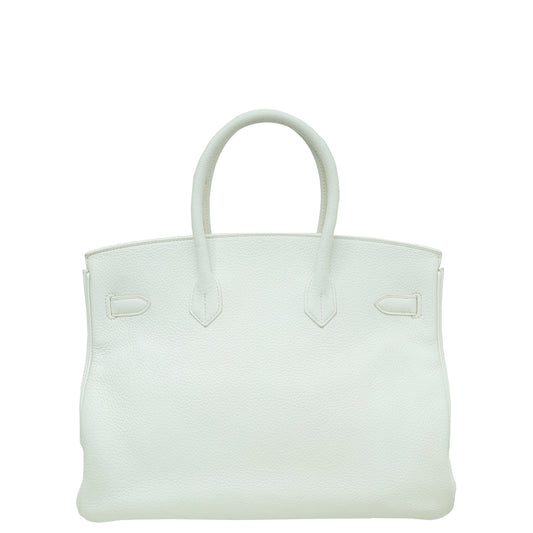 Hermes Blanc Retourne Birkin 35 Bag