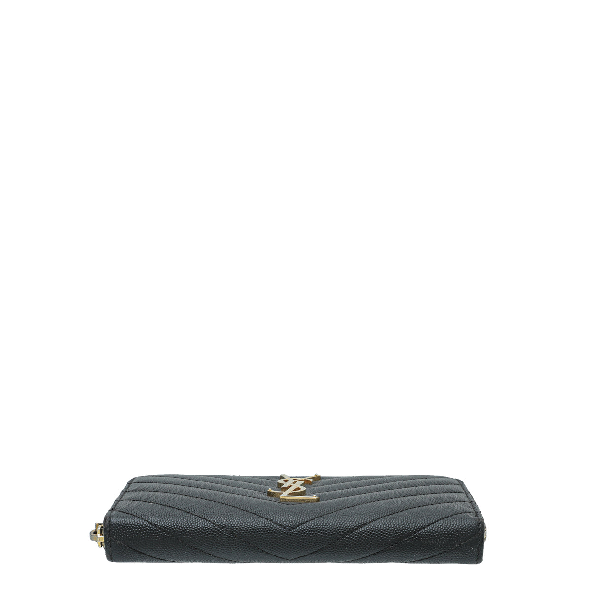 YSL Black Cassandre Zip Around Wallet