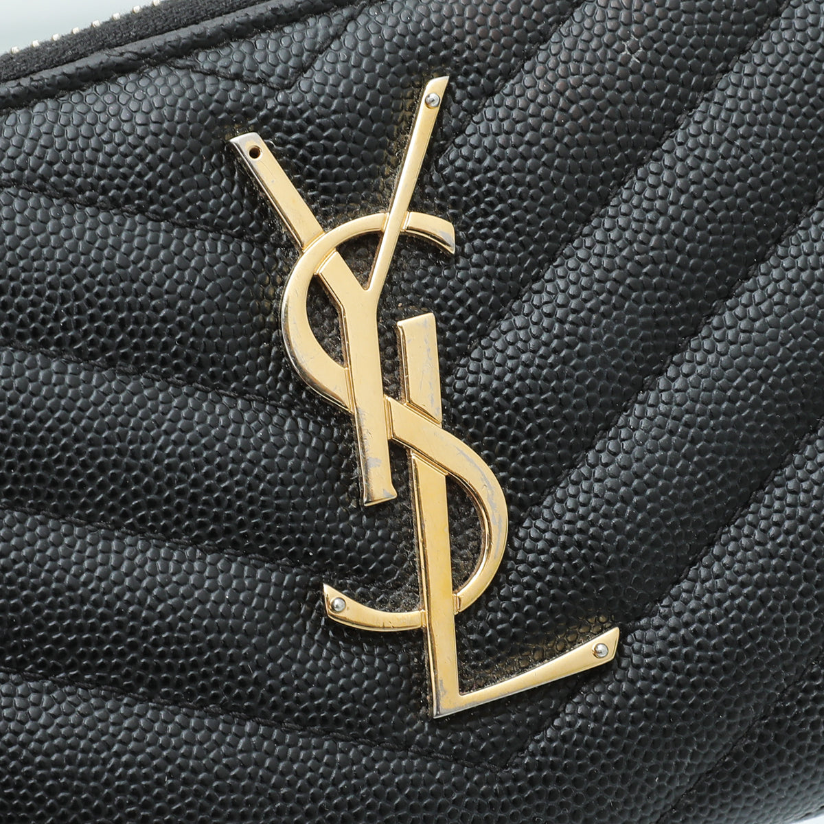 YSL Black Cassandre Zip Around Wallet