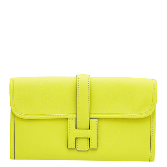 Hermes Jaune De Naples Jige Duo trio Wallet