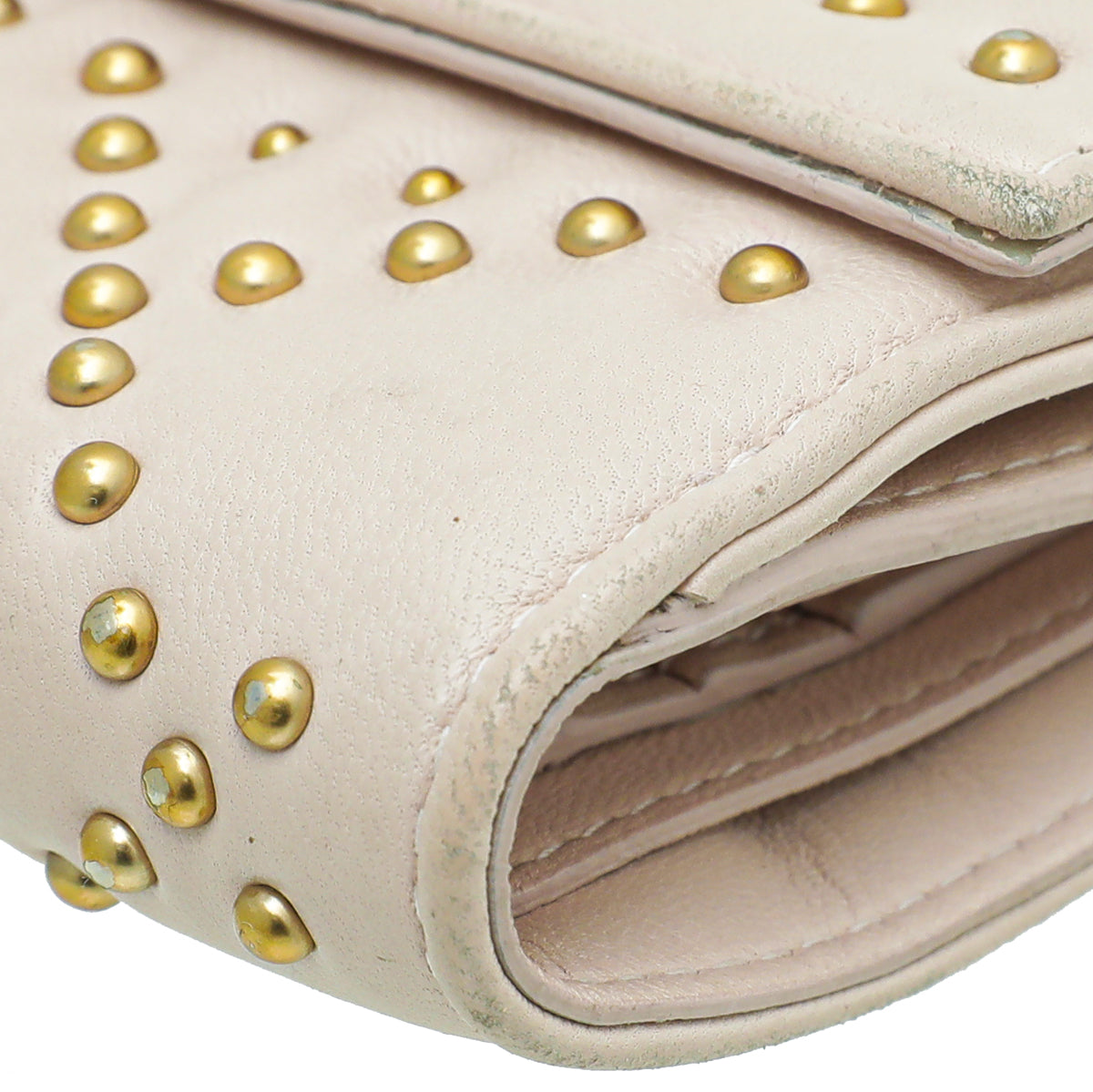 Christian Dior Light Pink Lady Dior Studded Wallet