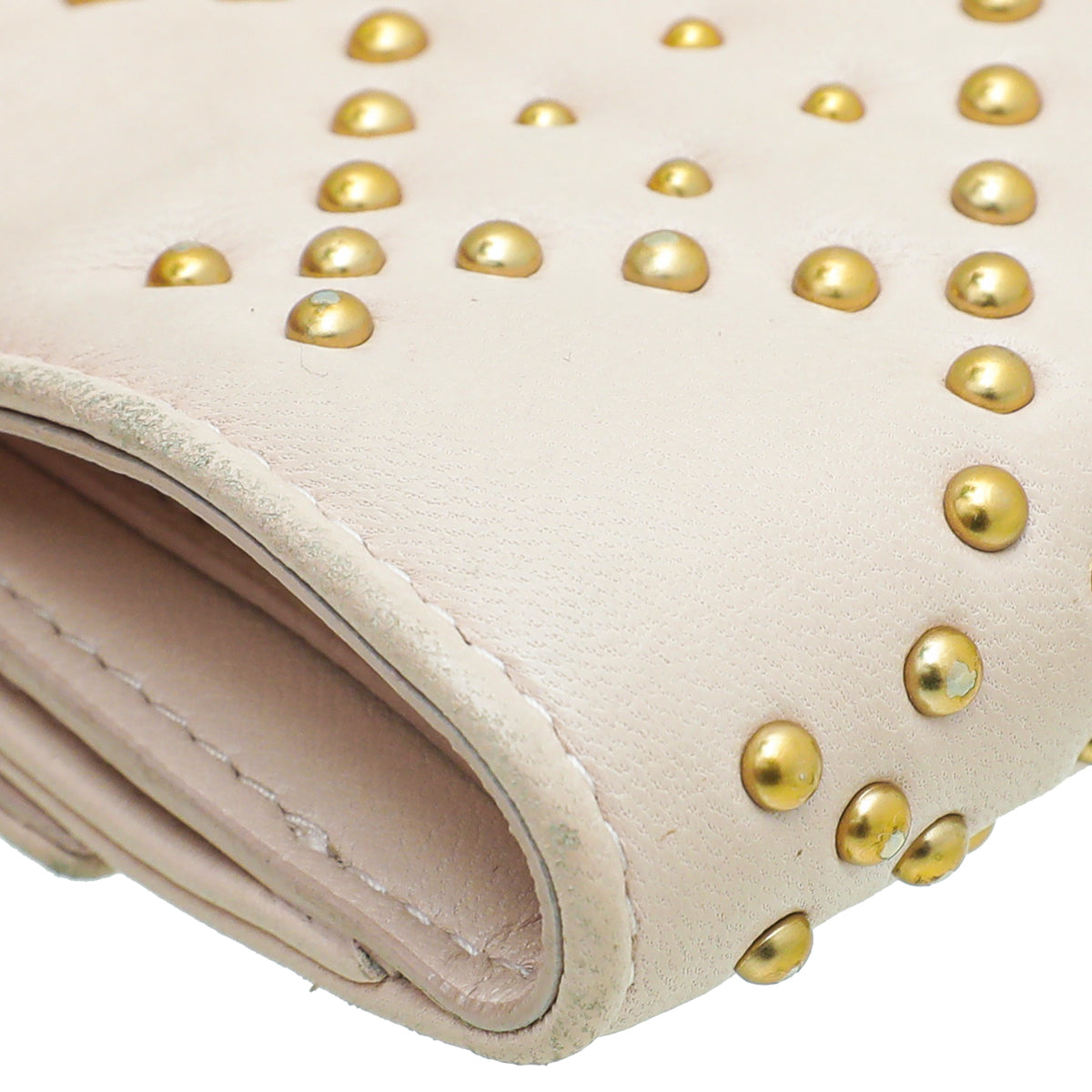 Christian Dior Light Pink Lady Dior Studded Wallet