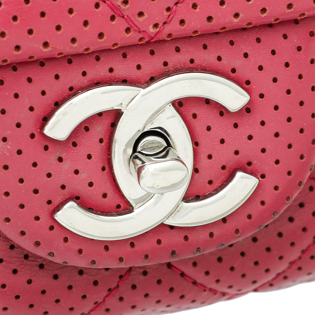 Chanel Red Perforated Flap Jumbo Bag