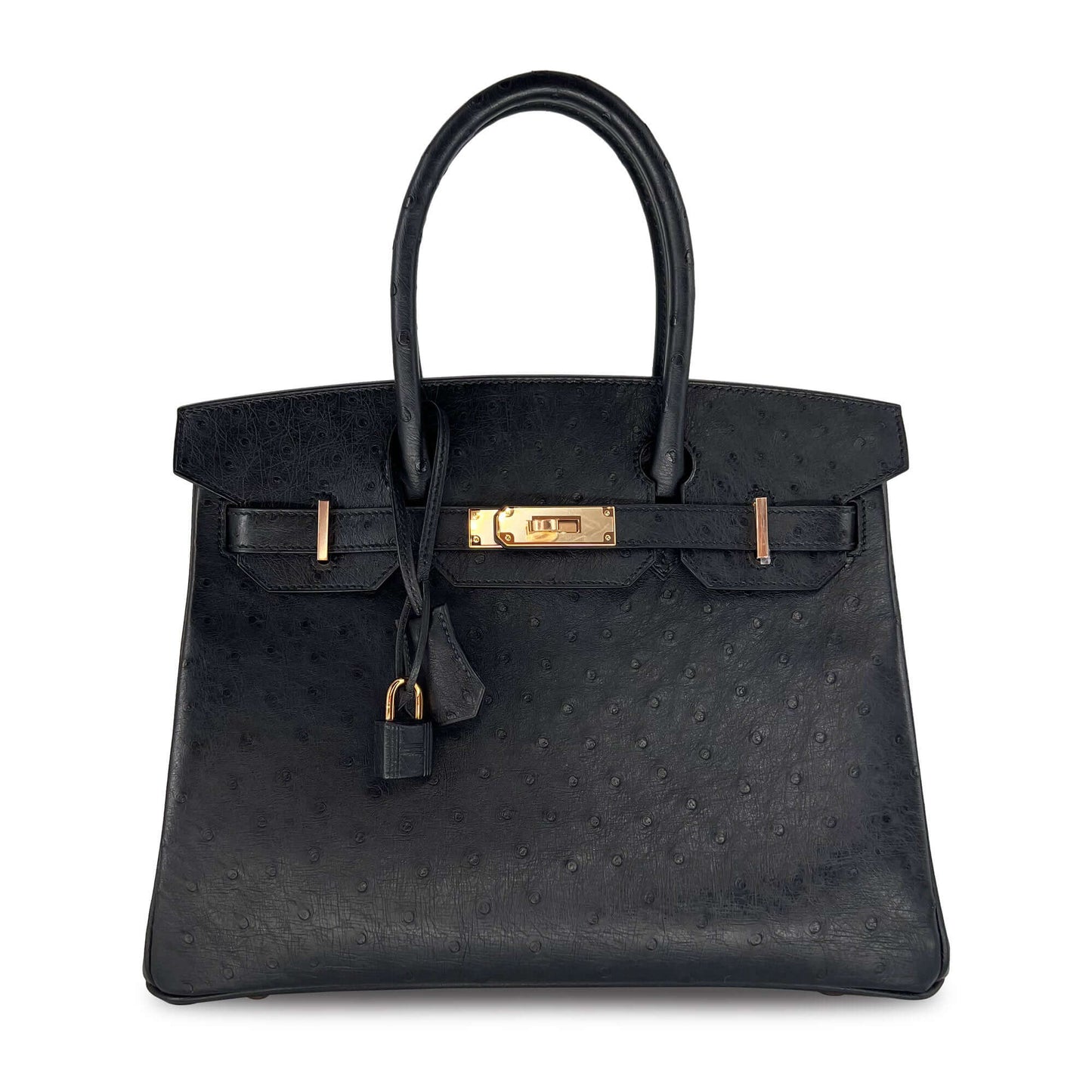 Pre Owned Hermes Birkin Noir Designer Bag B30 RGHW