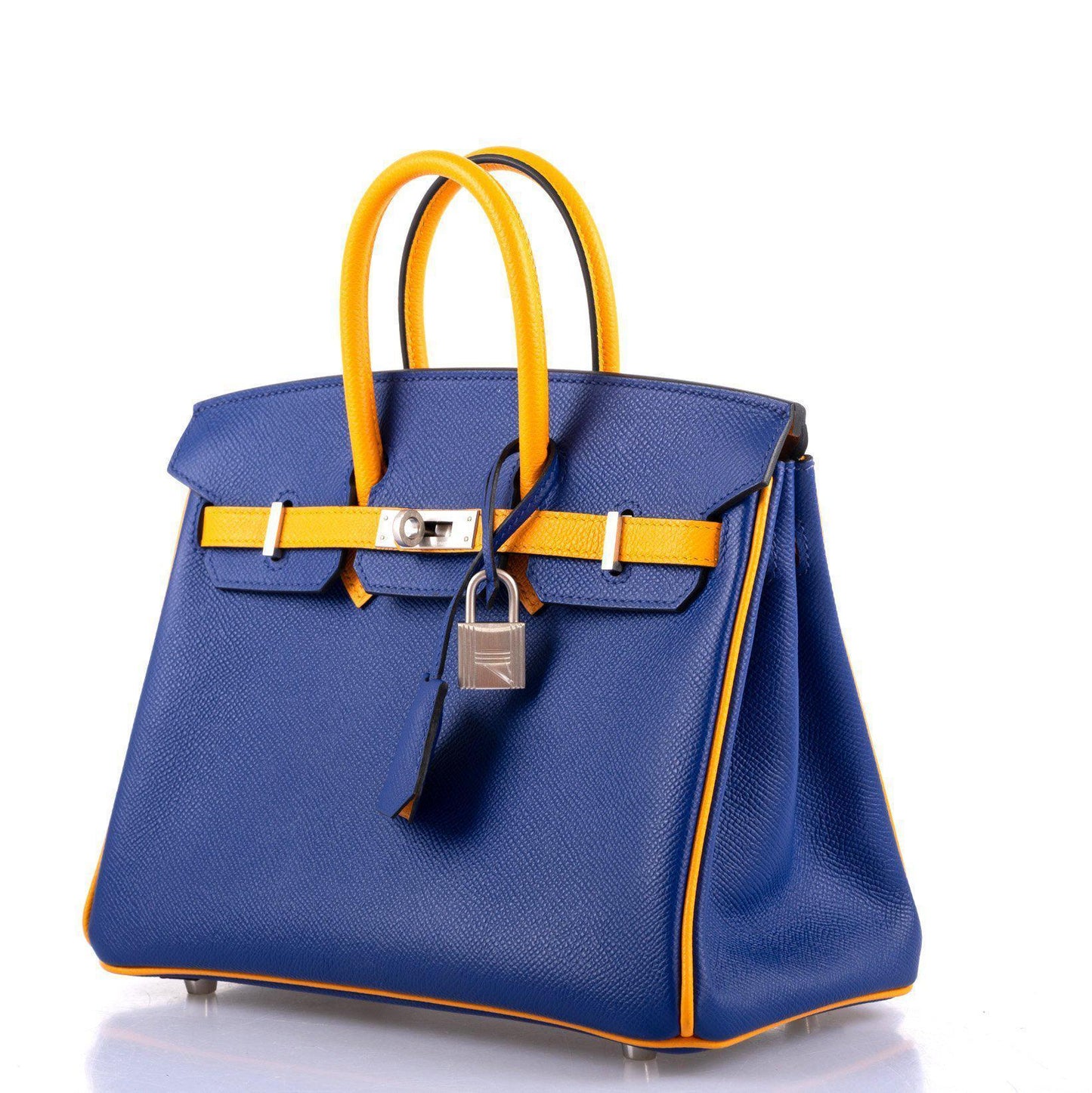 Hermes HSS Birkin 25 Jaune D’Or & Blue Electric Epsom Brushed Palladium Hardware - 2018, C