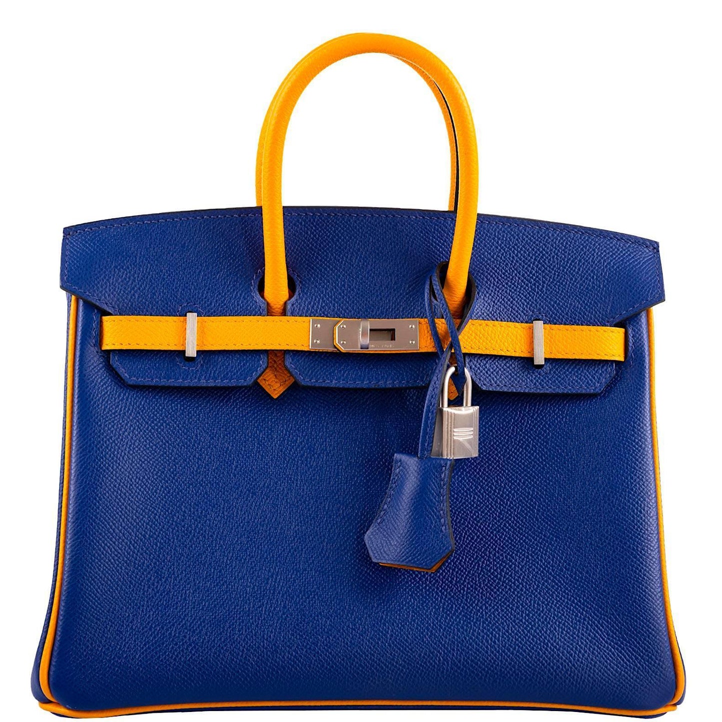 Hermes HSS Birkin 25 Jaune D’Or & Blue Electric Epsom Brushed Palladium Hardware - 2018, C