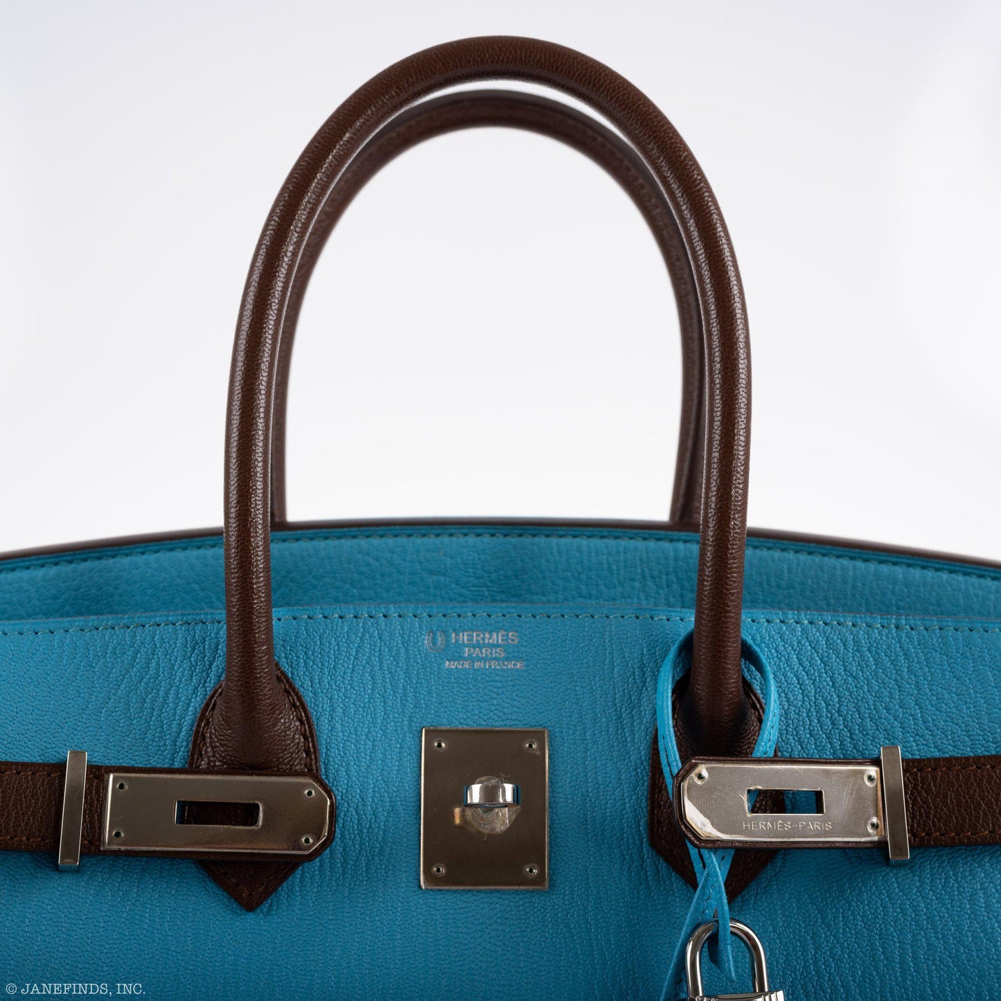 Hermes HSS Birkin 30 Blue Aztec & Havane Chevre with Palladium Hardware - 2011, O Square