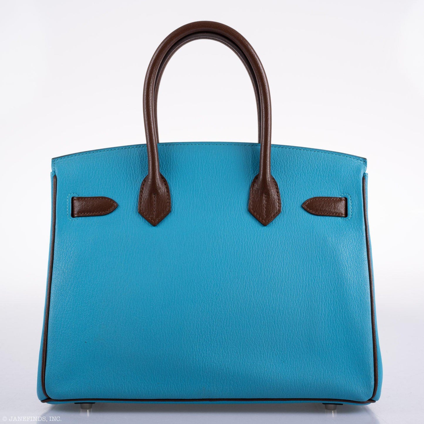 Hermes HSS Birkin 30 Blue Aztec & Havane Chevre with Palladium Hardware - 2011, O Square