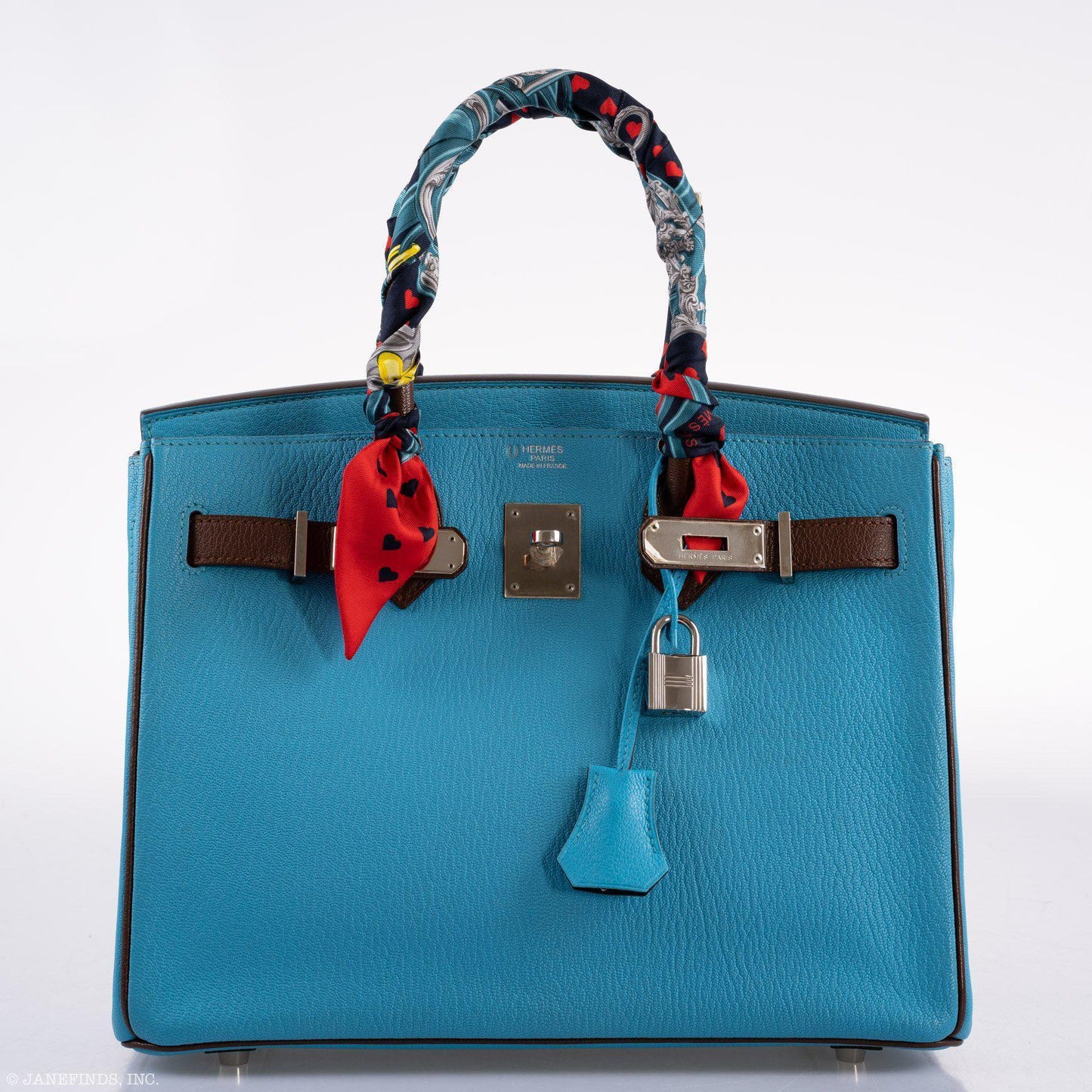 Hermes HSS Birkin 30 Blue Aztec & Havane Chevre with Palladium Hardware - 2011, O Square