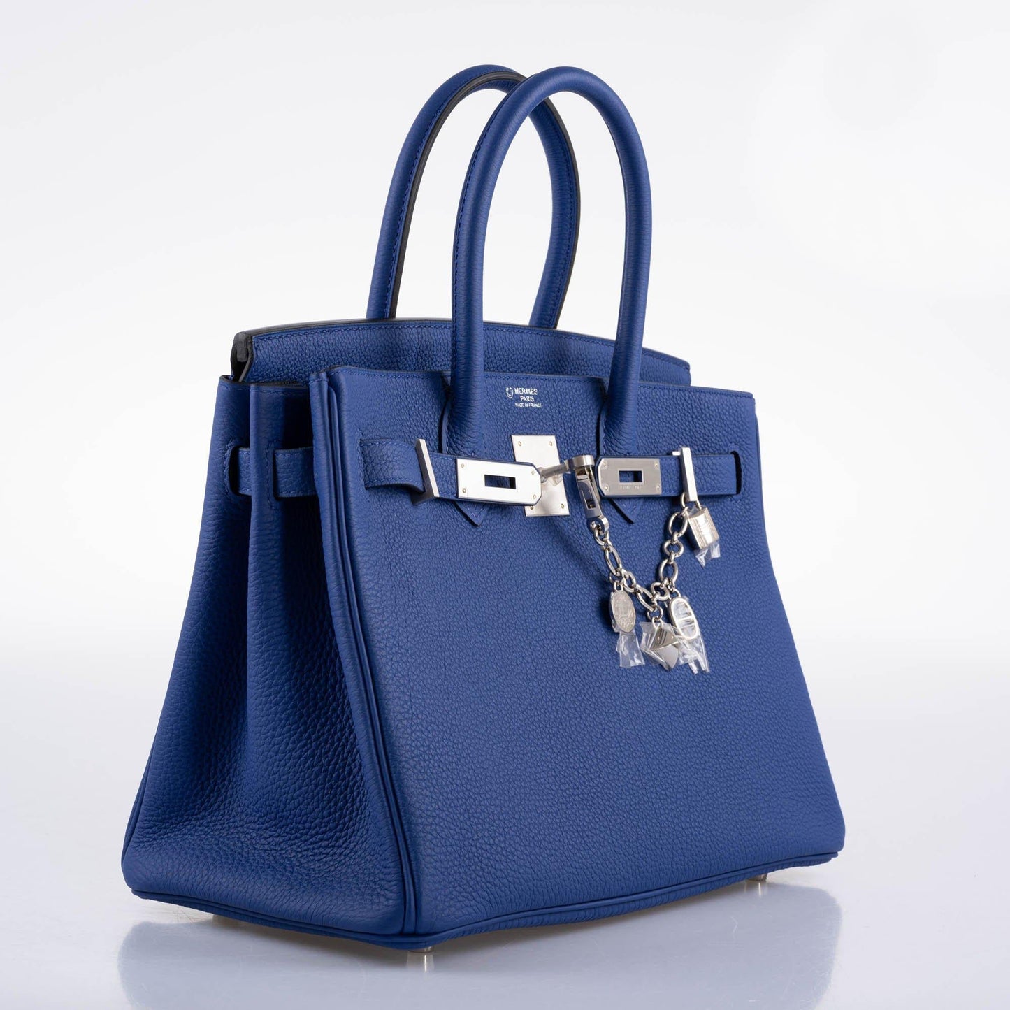 Hermes HSS Birkin 30 Blue Electric Togo with Brushed Palladium Hardware - 2019, D