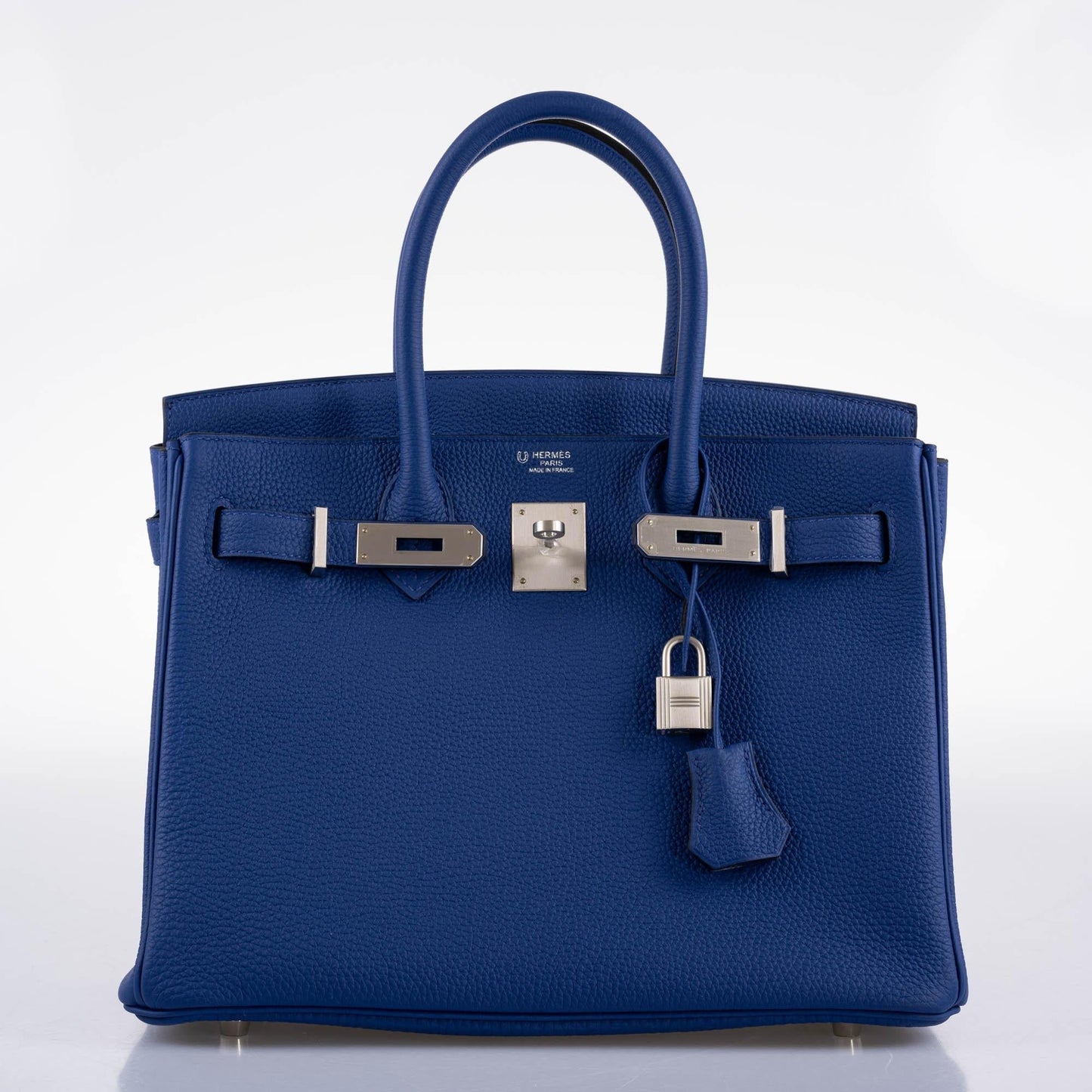 Hermes HSS Birkin 30 Blue Electric Togo with Brushed Palladium Hardware - 2019, D