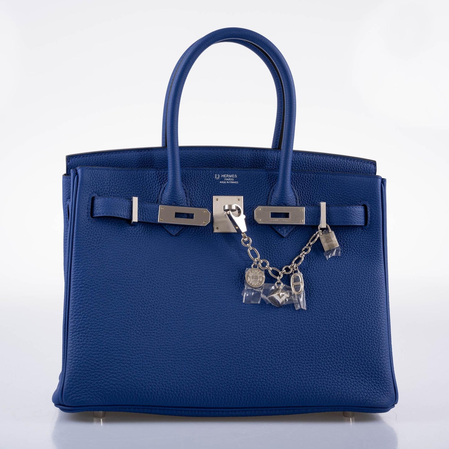 Hermes HSS Birkin 30 Blue Electric Togo with Brushed Palladium Hardware - 2019, D