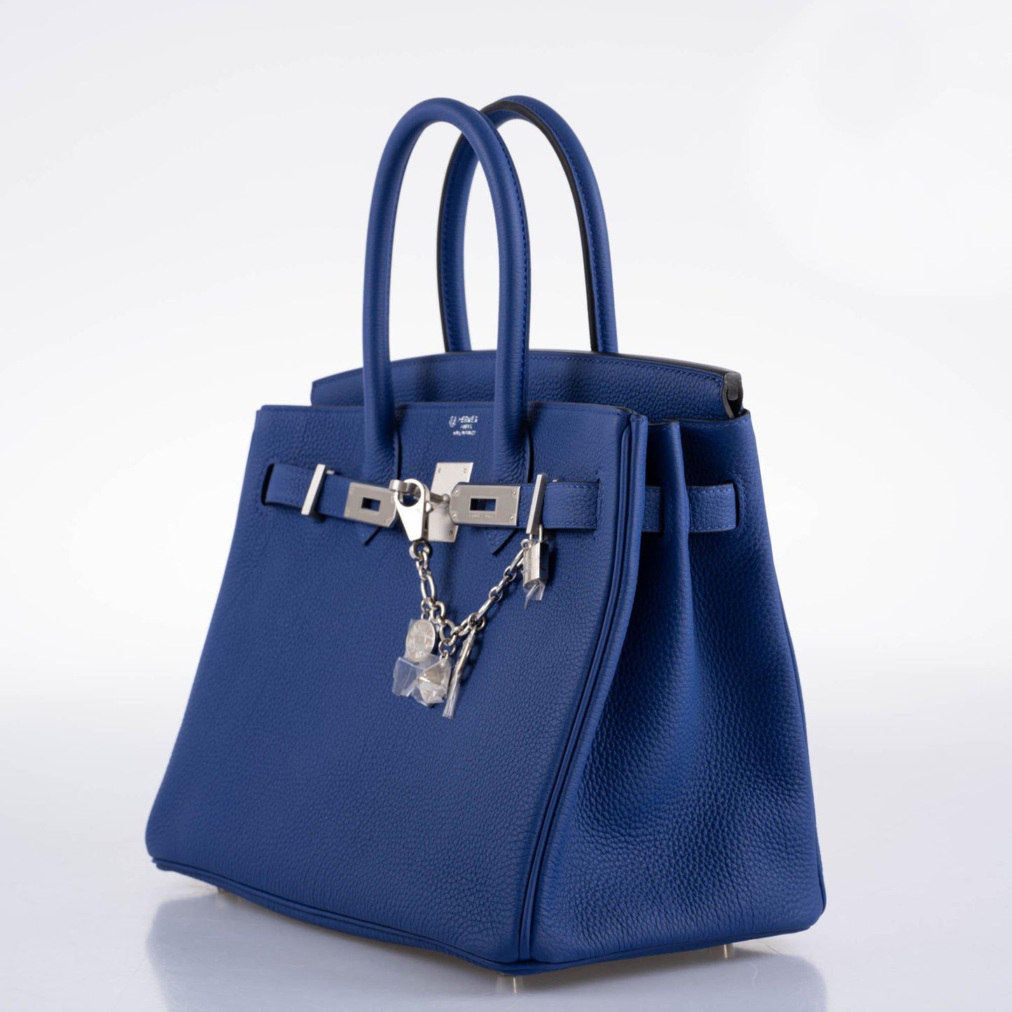 Hermes HSS Birkin 30 Blue Electric Togo with Brushed Palladium Hardware - 2019, D