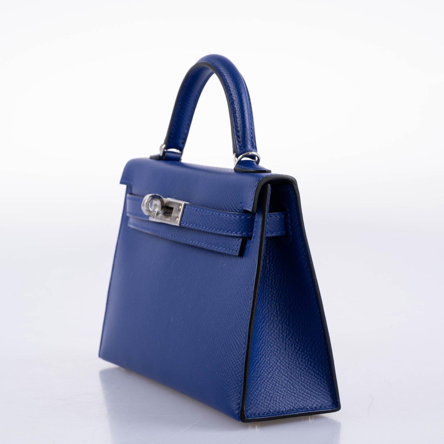 Hermes HSS Kelly 20 Mini II Sellier Blue Electric & Black Interior Epsom Palladium - 2021, Z