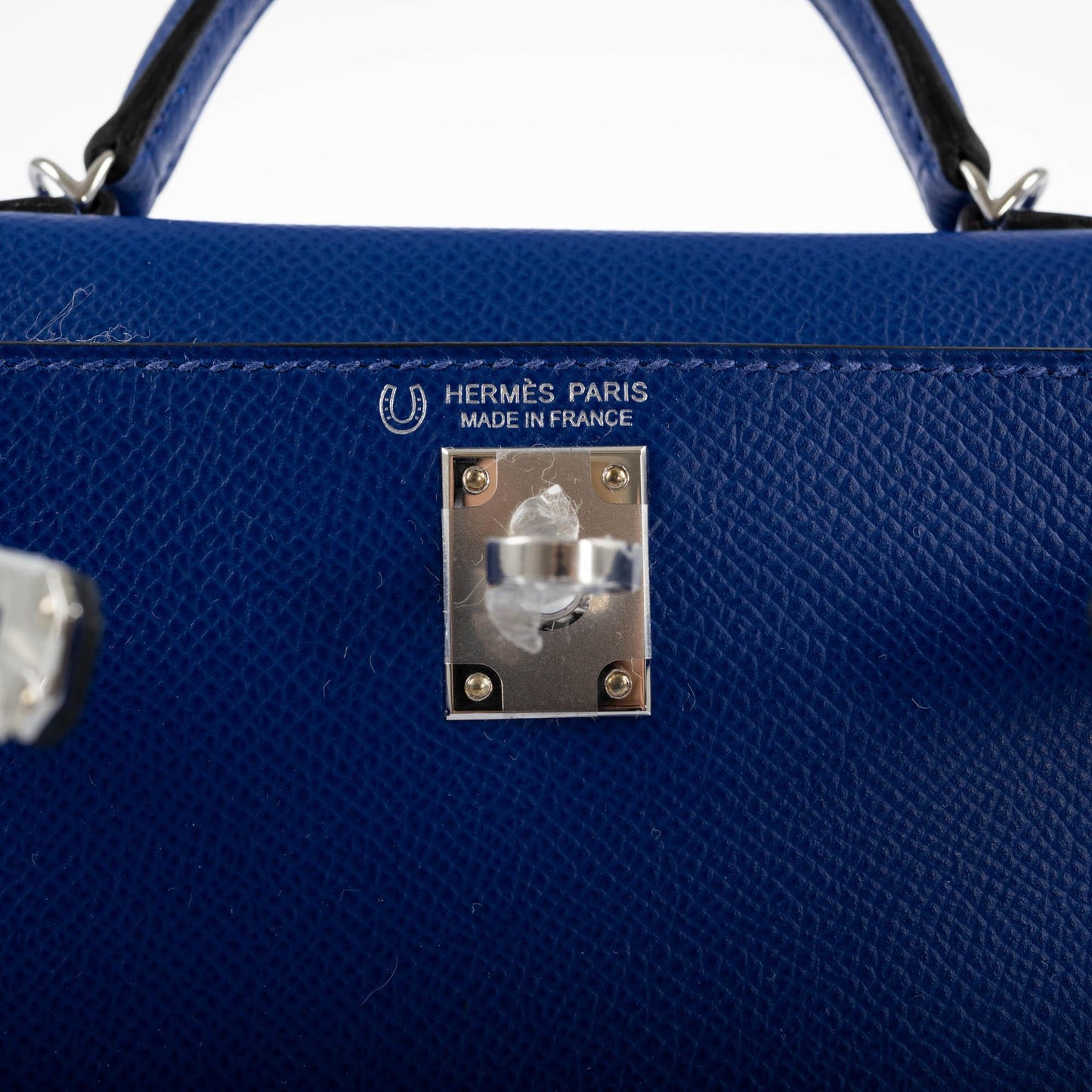 Hermes HSS Kelly 20 Mini II Sellier Blue Electric & Black Interior Epsom Palladium - 2021, Z