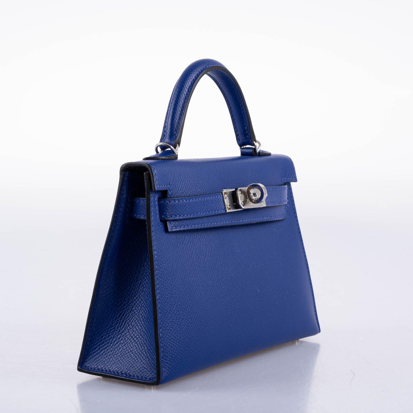 Hermes HSS Kelly 20 Mini II Sellier Blue Electric & Black Interior Epsom Palladium - 2021, Z