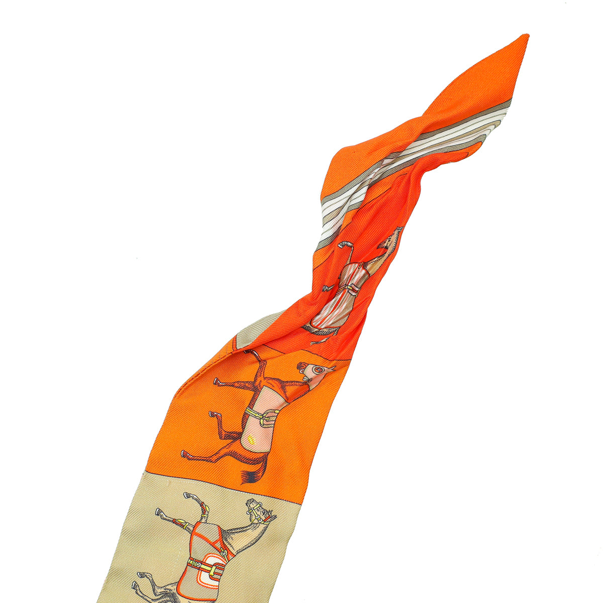 Hermes Orange Multicolor Couvertures Nouvelles Silk Twilly