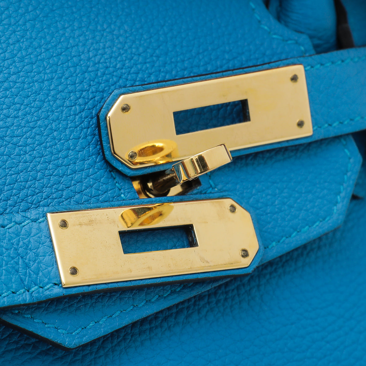 Hermes Bleu Zanzibar Birkin 30 Bag w/ Twilly