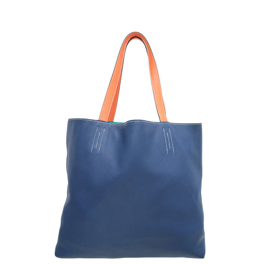 Hermes Bleu Electrique Double Sens 35 Reversible Tote Bag