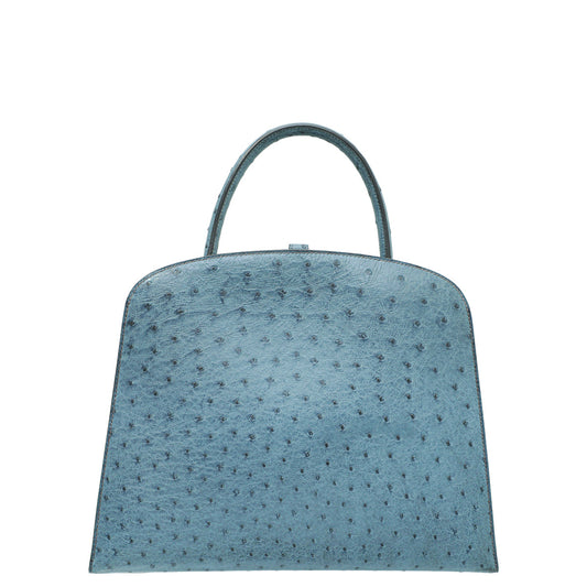 Hermes Blue Roy Ostrich Dalvy 30 Bag