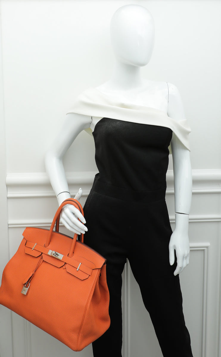 Hermes Orange Birkin 35 Bag