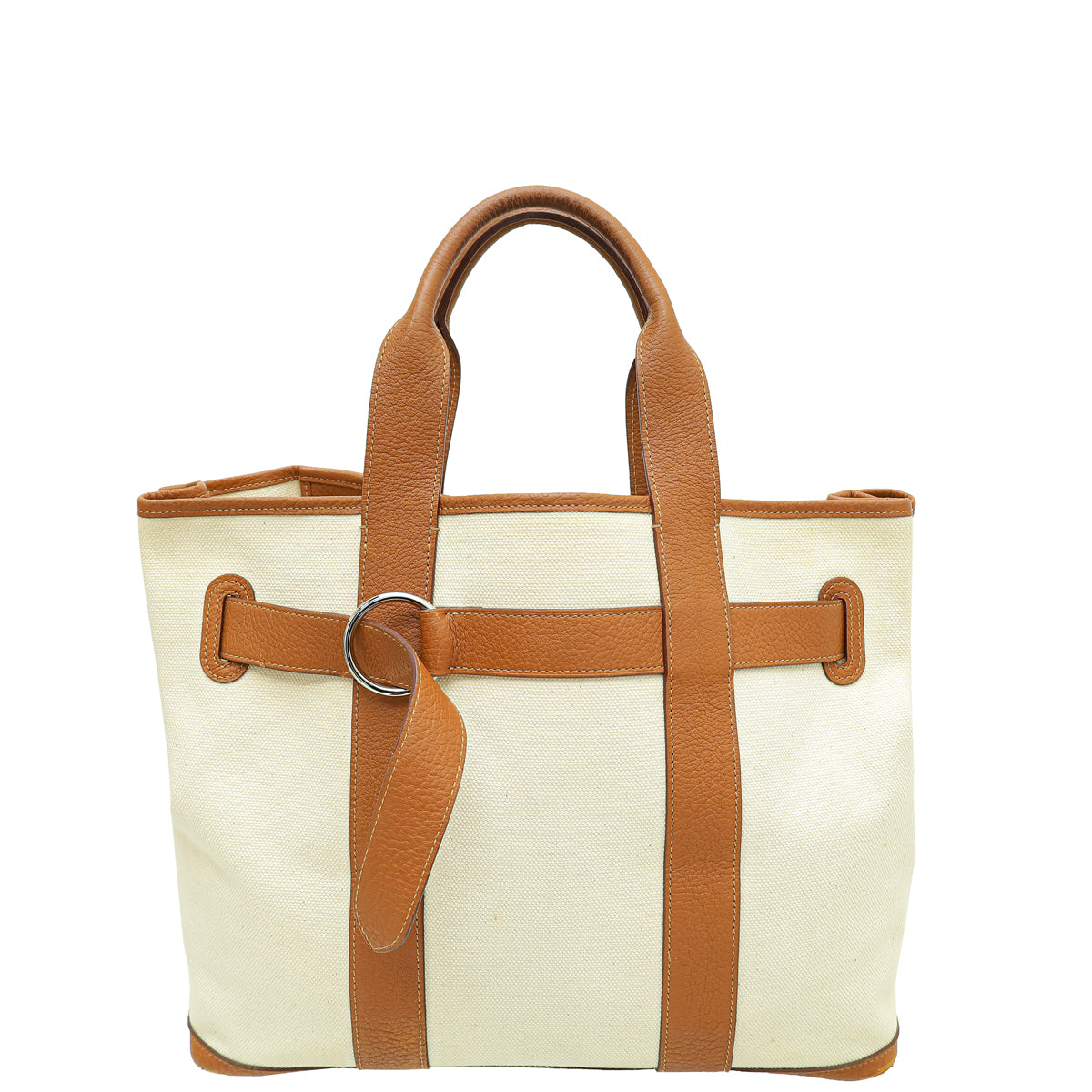 Hermes Bicolor Toile Negonda Ceinture Tote Bag