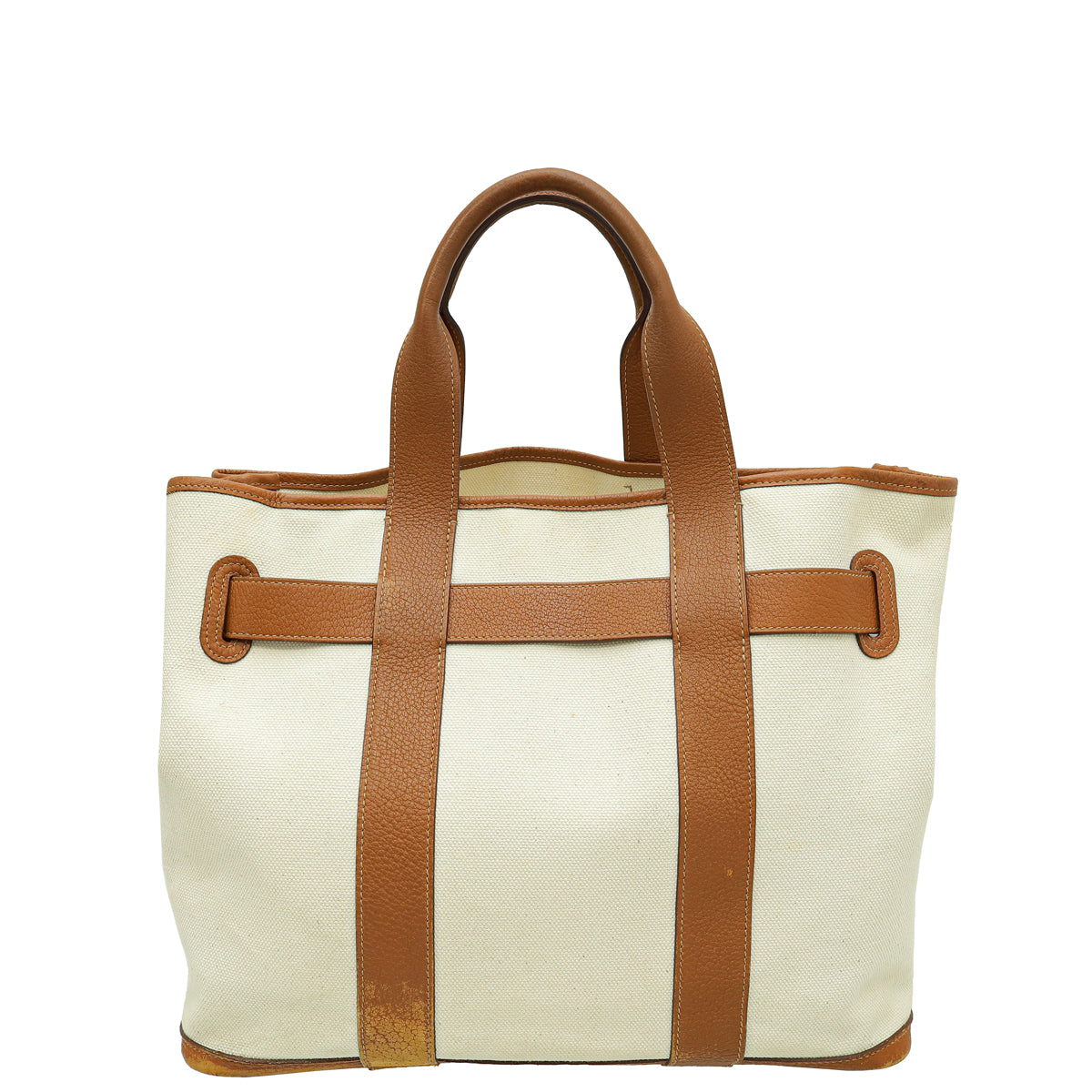 Hermes Bicolor Toile Negonda Ceinture Tote Bag