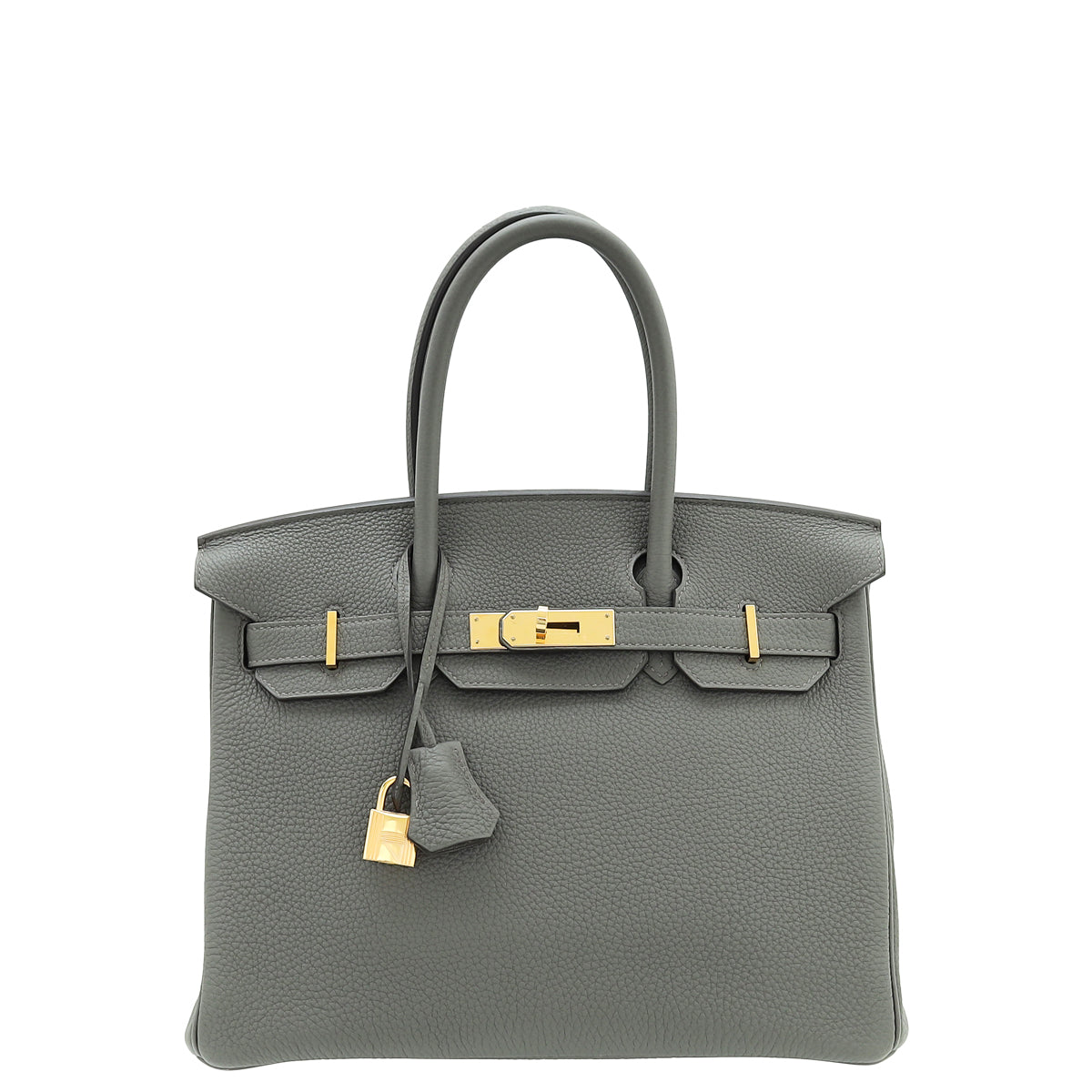 Hermes Gris Etain Retourne Birkin 30 Bag