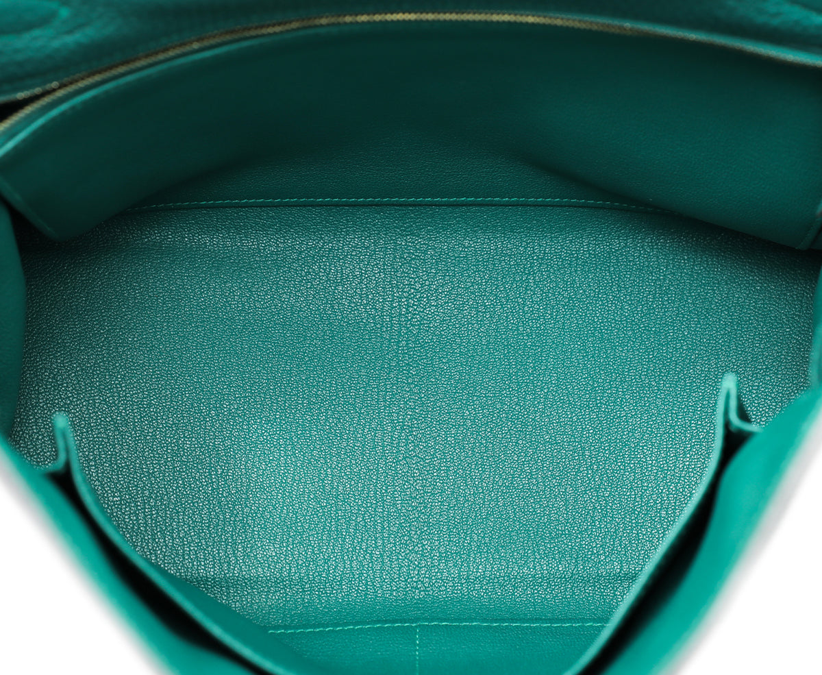 Hermes Malachite Retourne Kelly 32 Bag W/ Twilly