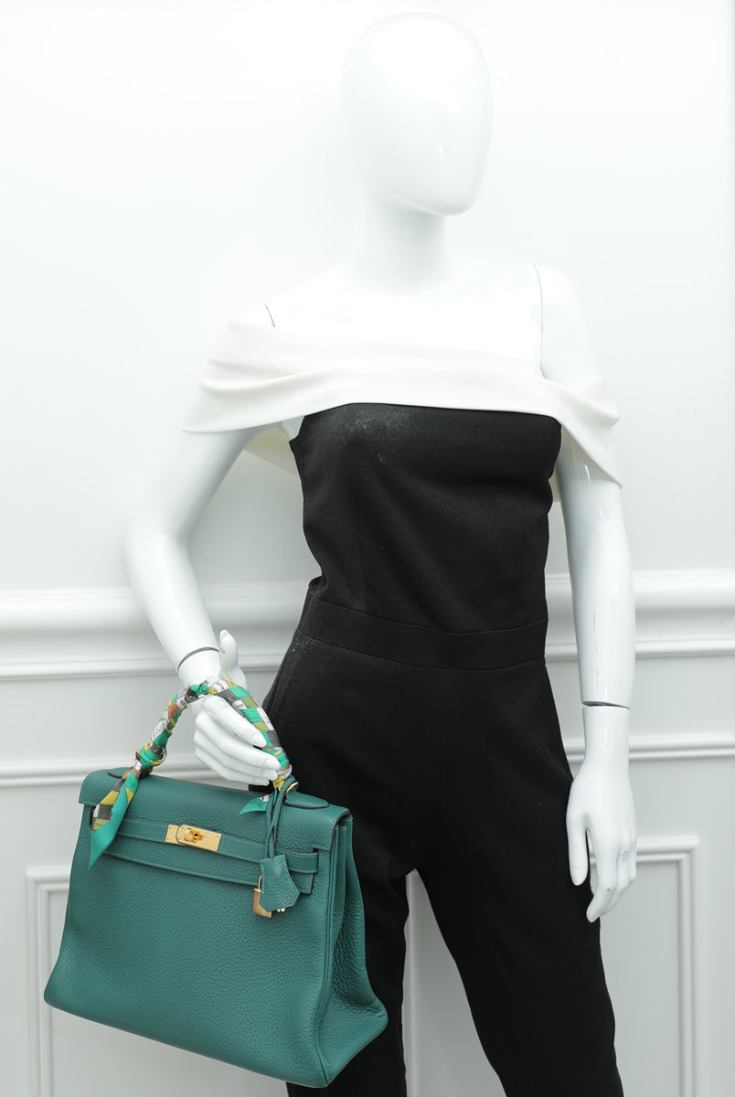 Hermes Malachite Retourne Kelly 32 Bag W/ Twilly