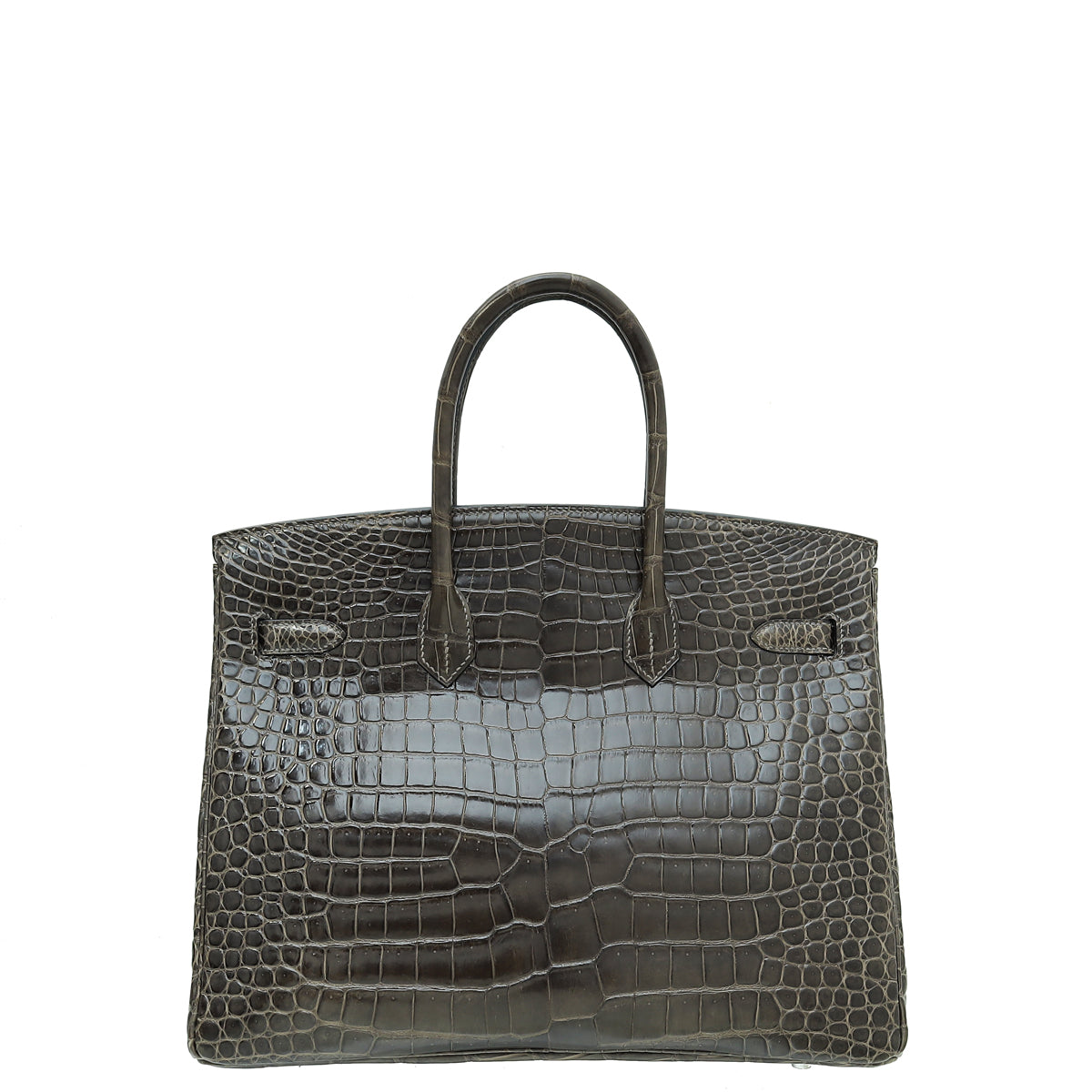 Hermes Gris Tourterelle Porosus Crocodile Birkin 35 Bag