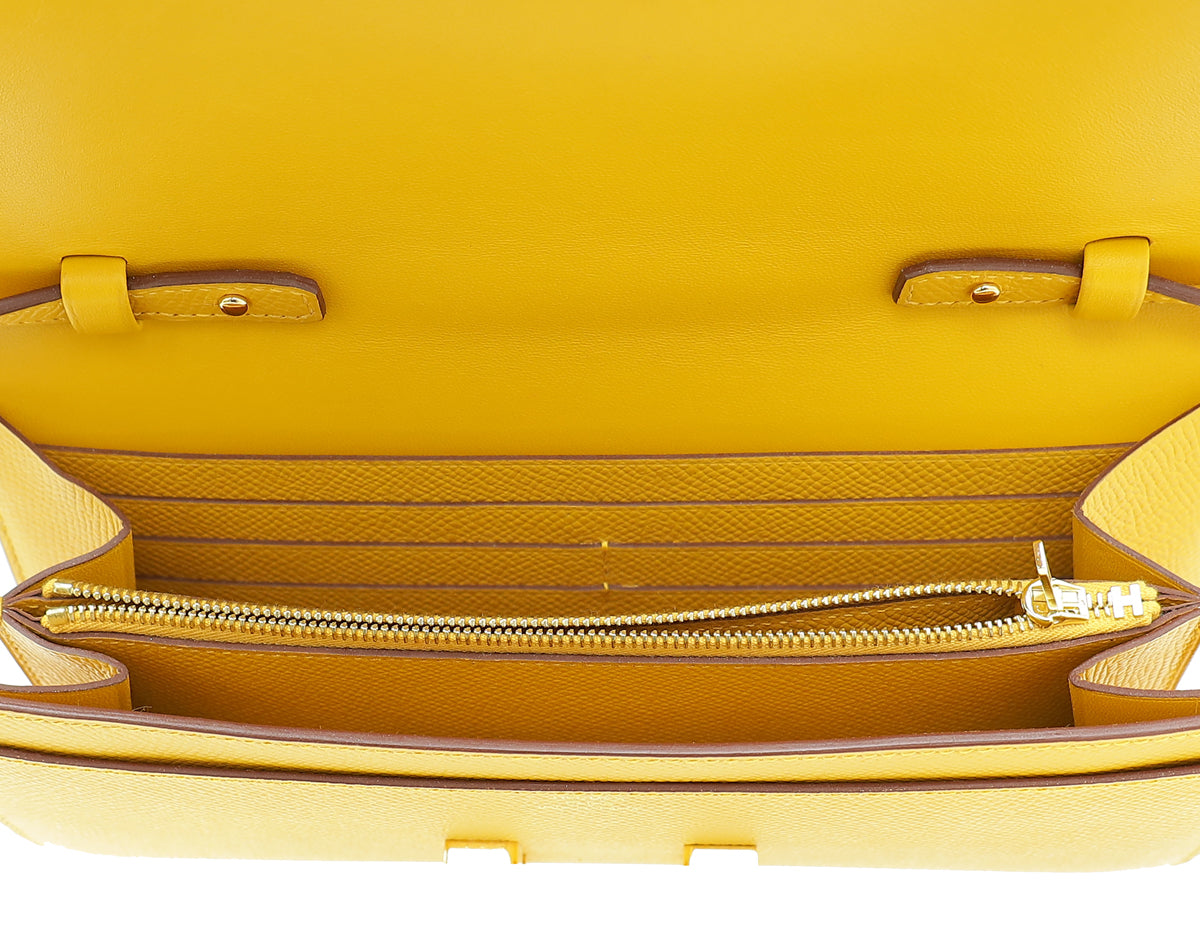 Hermes Jaune Ambre Constance To Go Wallet