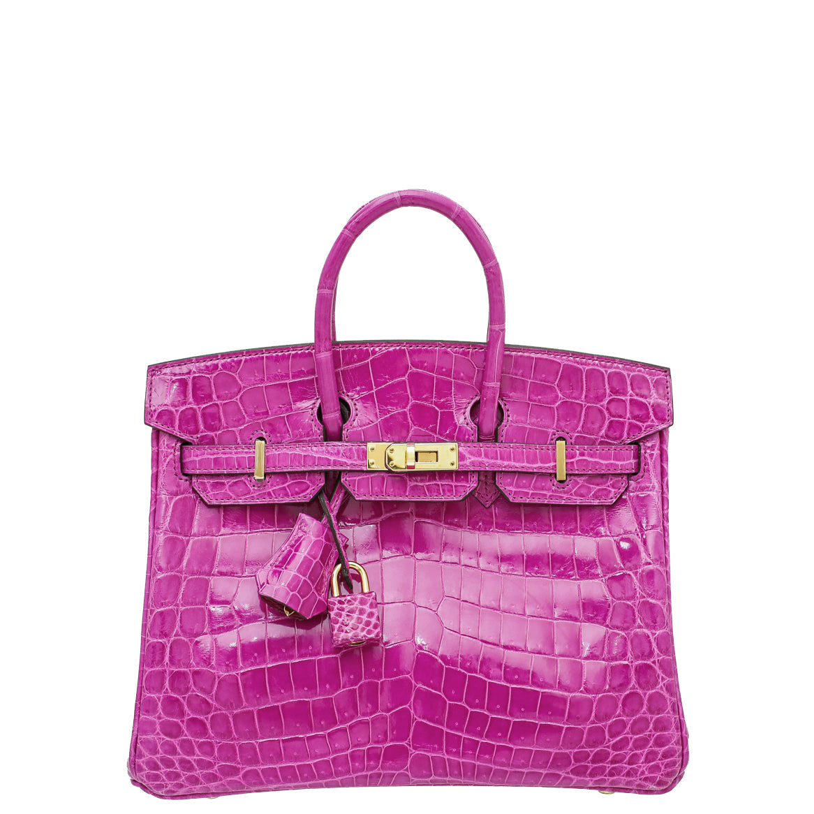 Hermes Rose Scheherazade Shiny Crocodile Niloticus Birkin 25 Bag