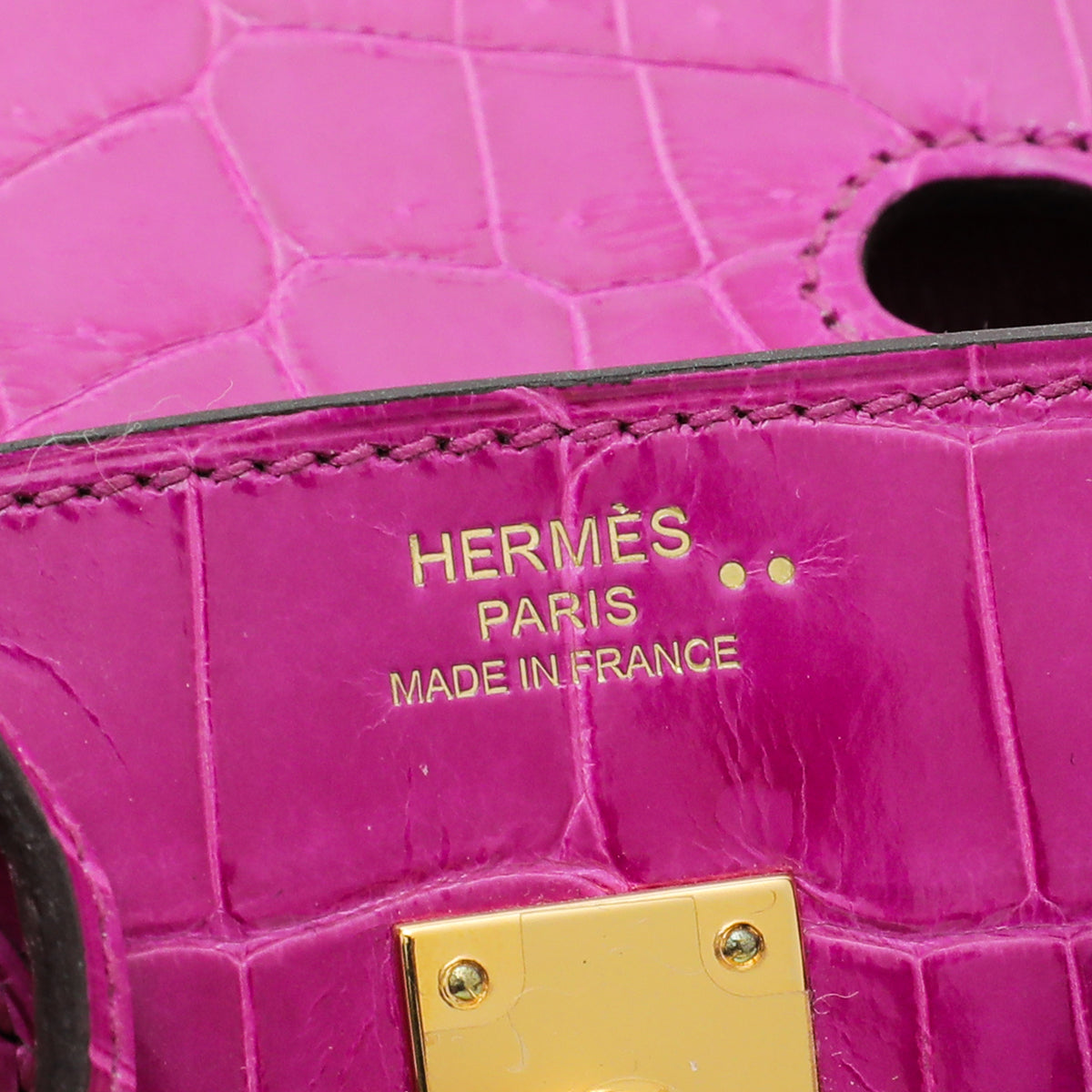 Hermes Rose Scheherazade Shiny Crocodile Niloticus Birkin 25 Bag