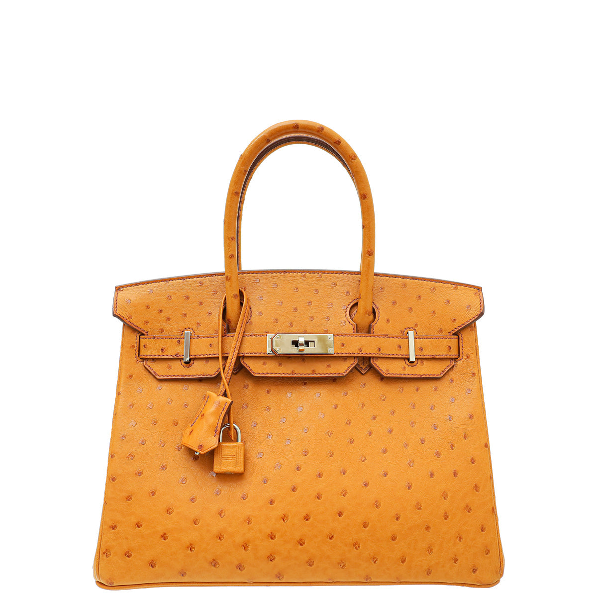 Hermes Cognac Ostrich Birkin 30 Bag