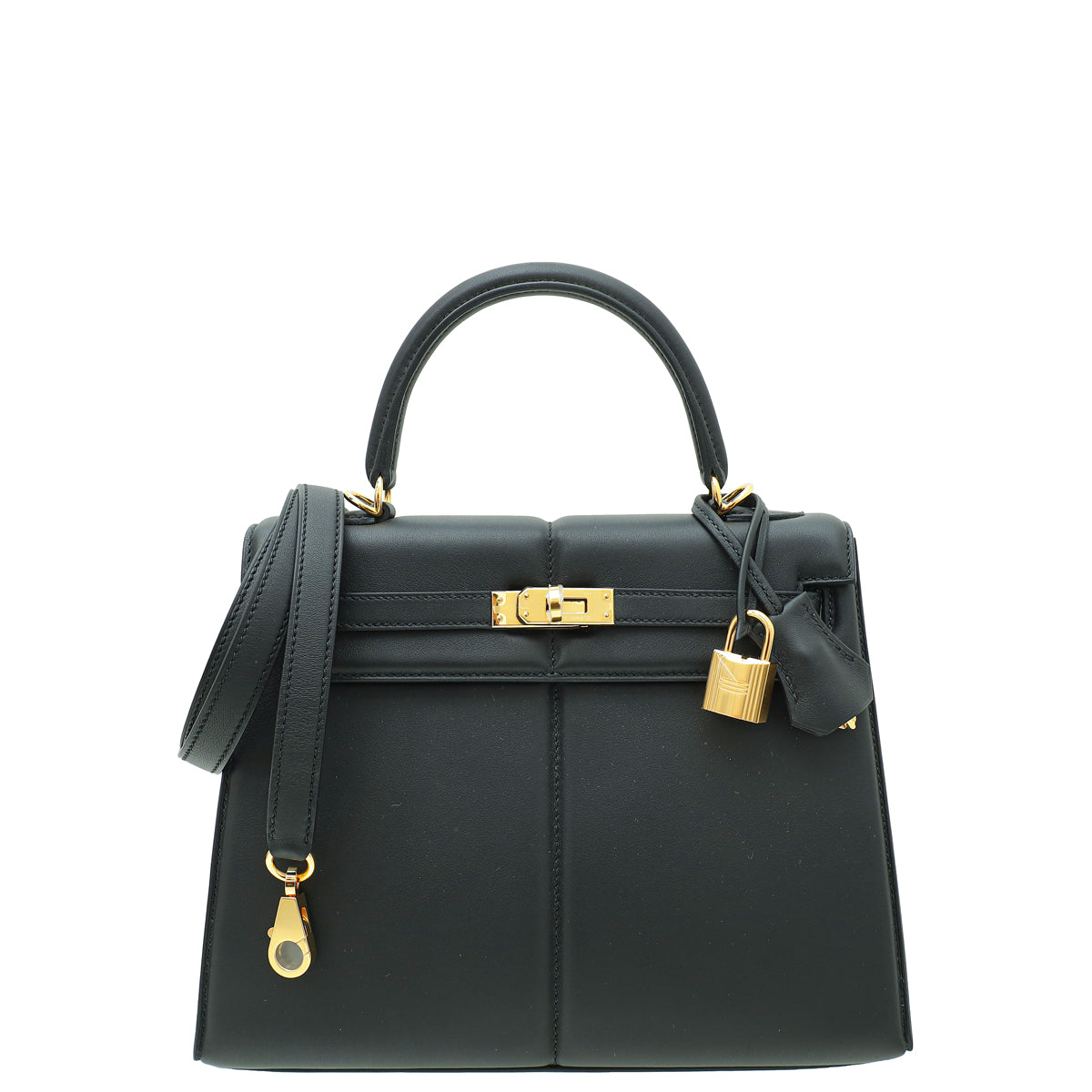 Hermes Noir Swift Padded Sellier Kelly 25 Bag