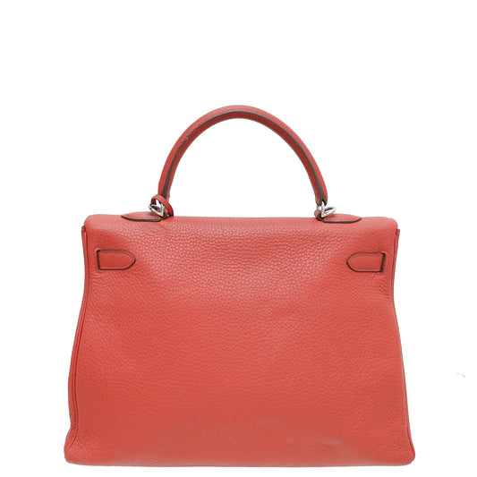 Hermes Rouge Venetian Retourne Kelly 35 Bag