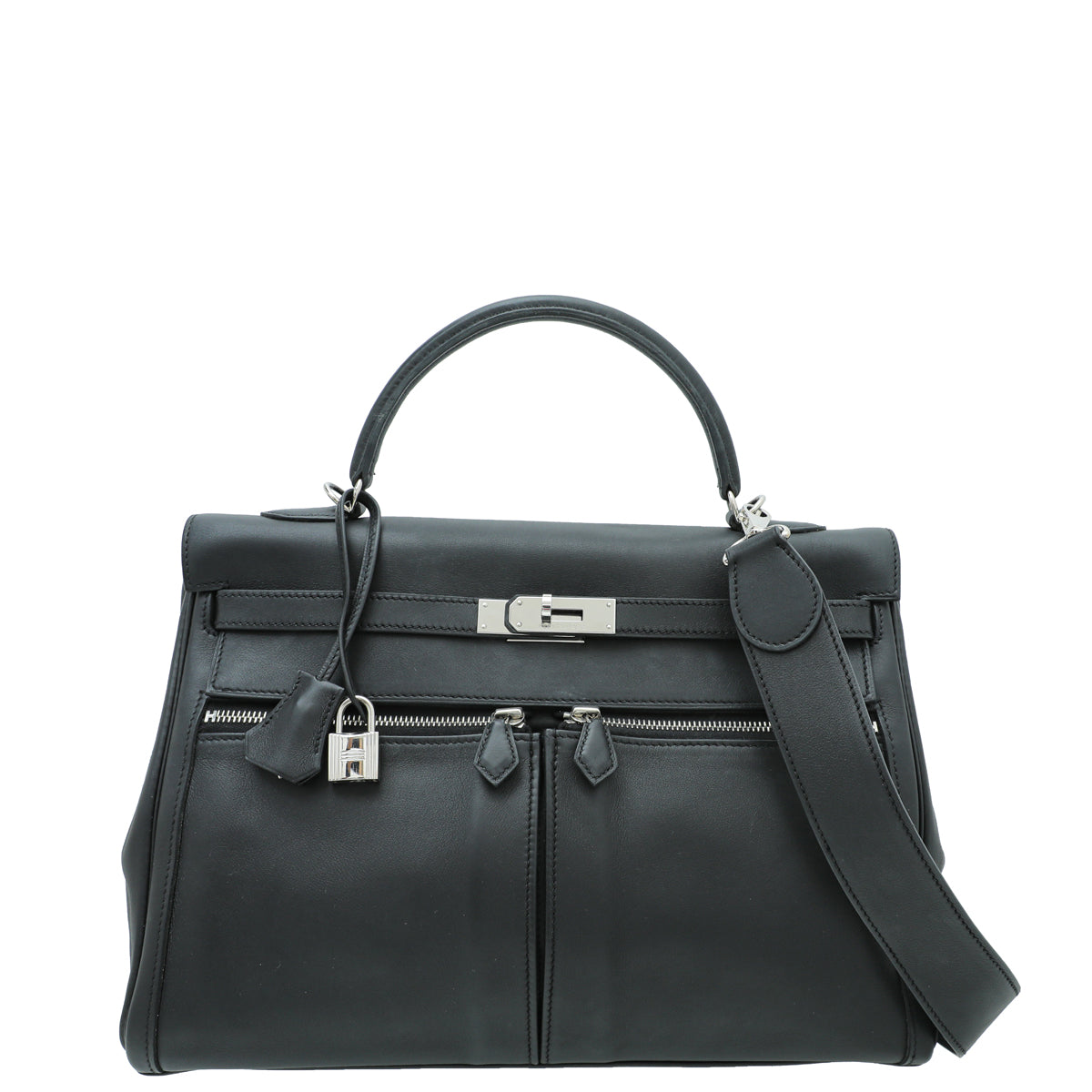 Hermes Noir Lakis Kelly 35 Bag