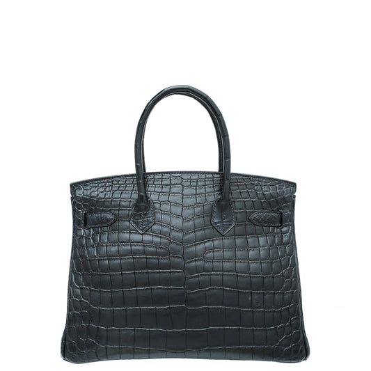 Hermes Blue Marine Matte Niloticus Crocodile Birkin 30 Bag