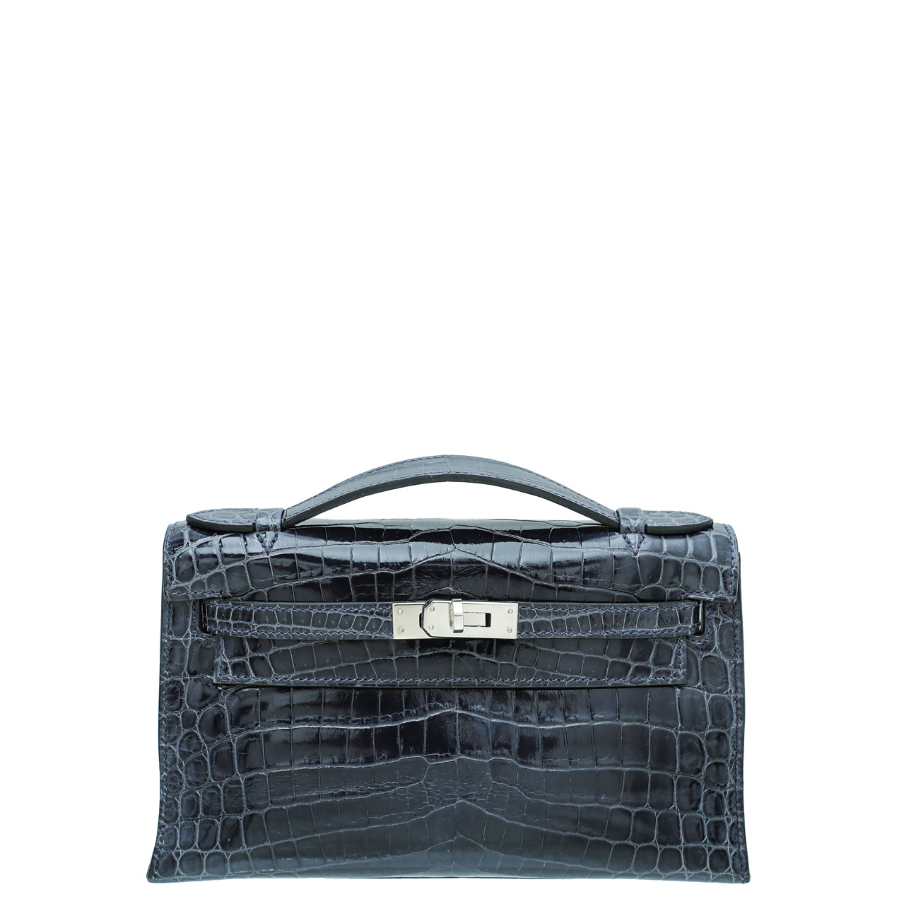 Hermes Bleu Abysse Shiny Niloticus Crocodile Kelly Pochette