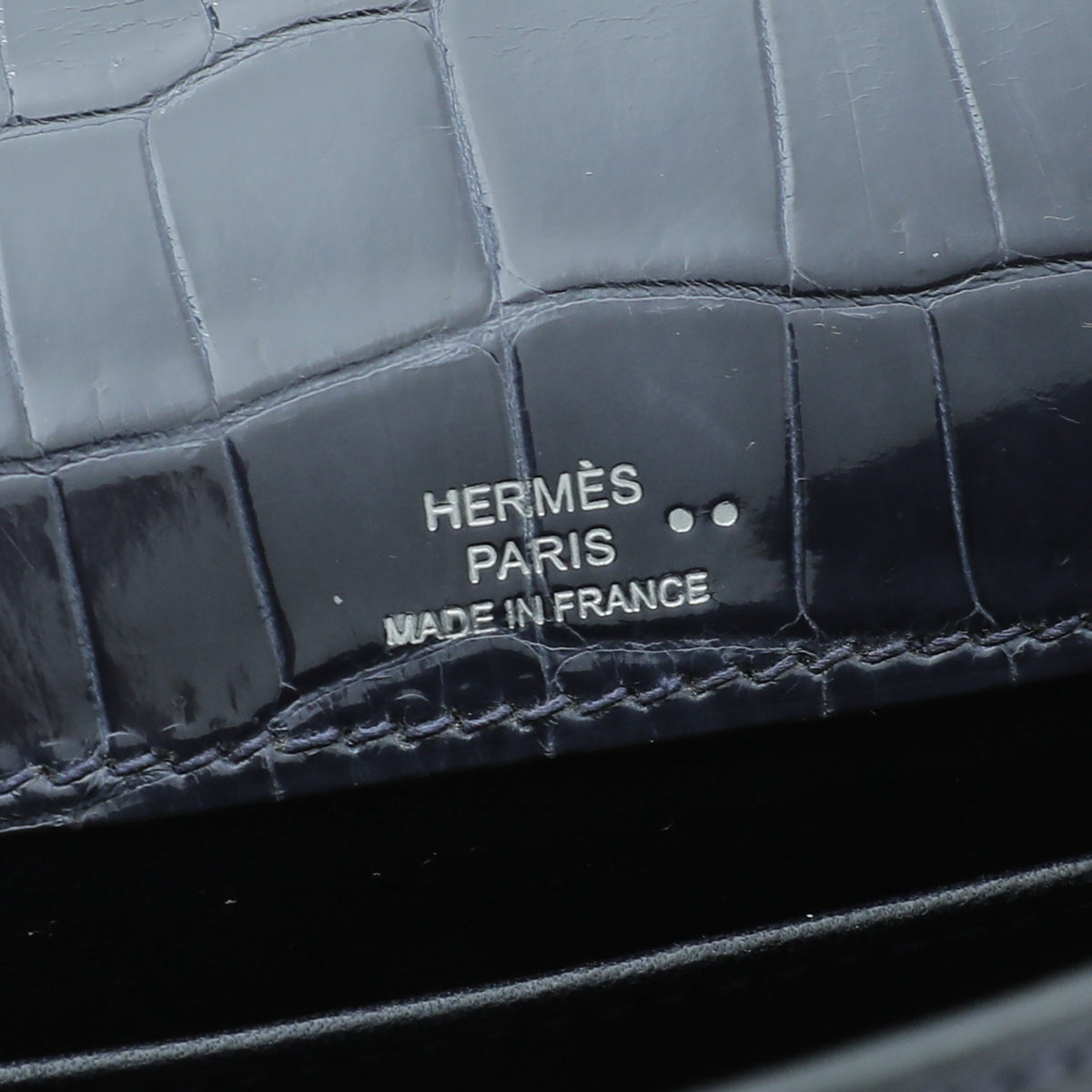 Hermes Bleu Abysse Shiny Niloticus Crocodile Kelly Pochette