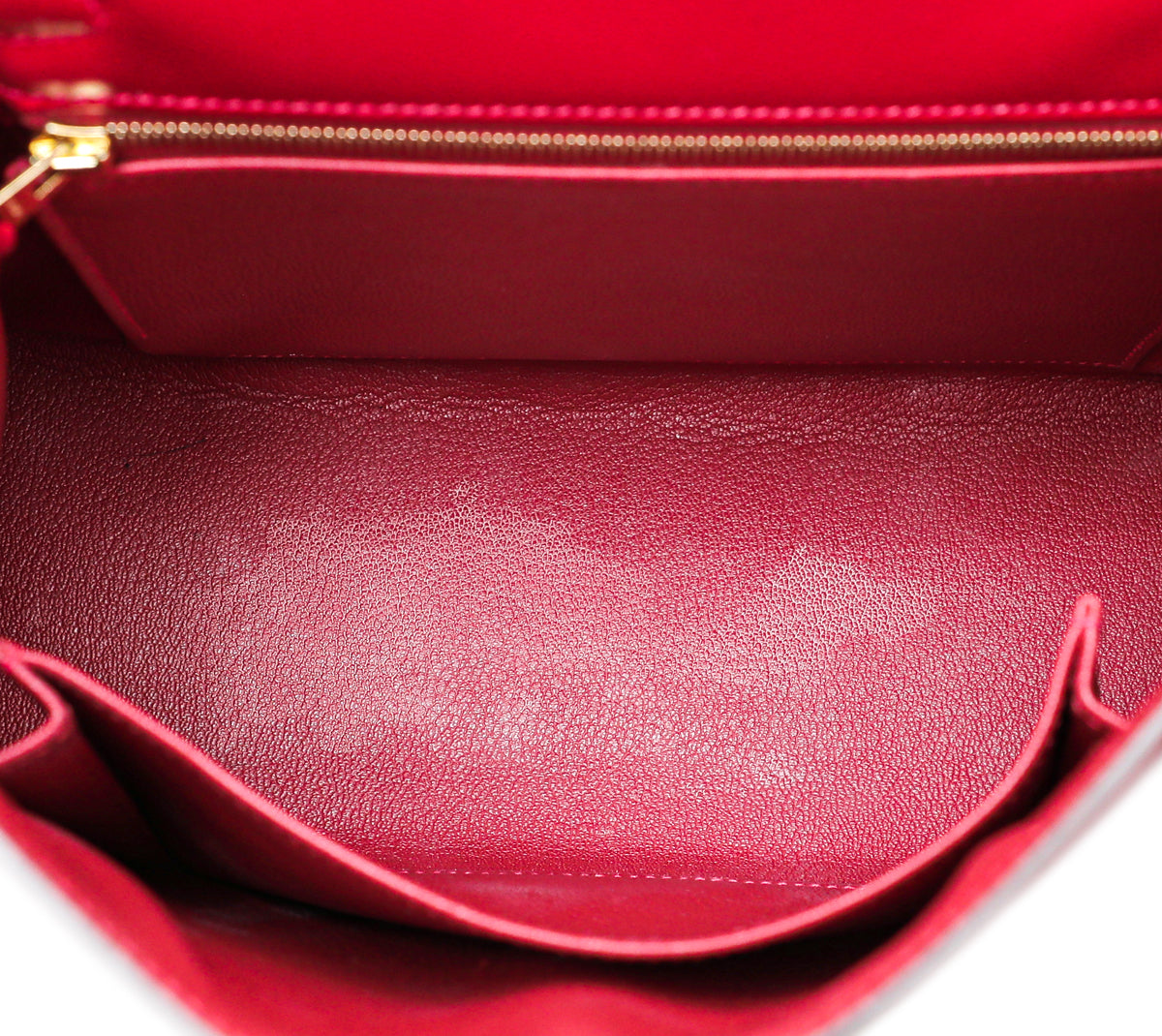 Hermes Red 25 Sellier Kelly Box Bag