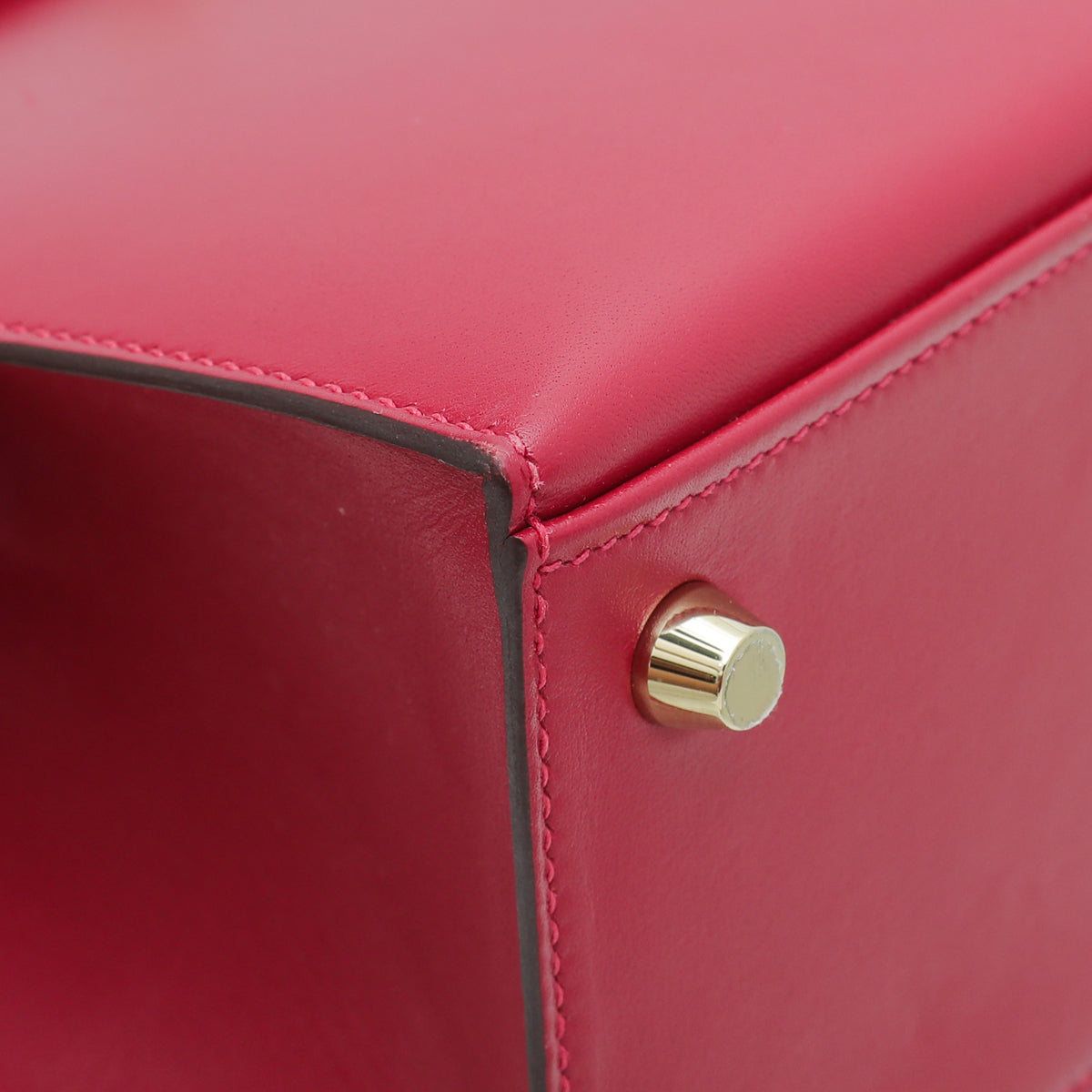 Hermes Red 25 Sellier Kelly Box Bag