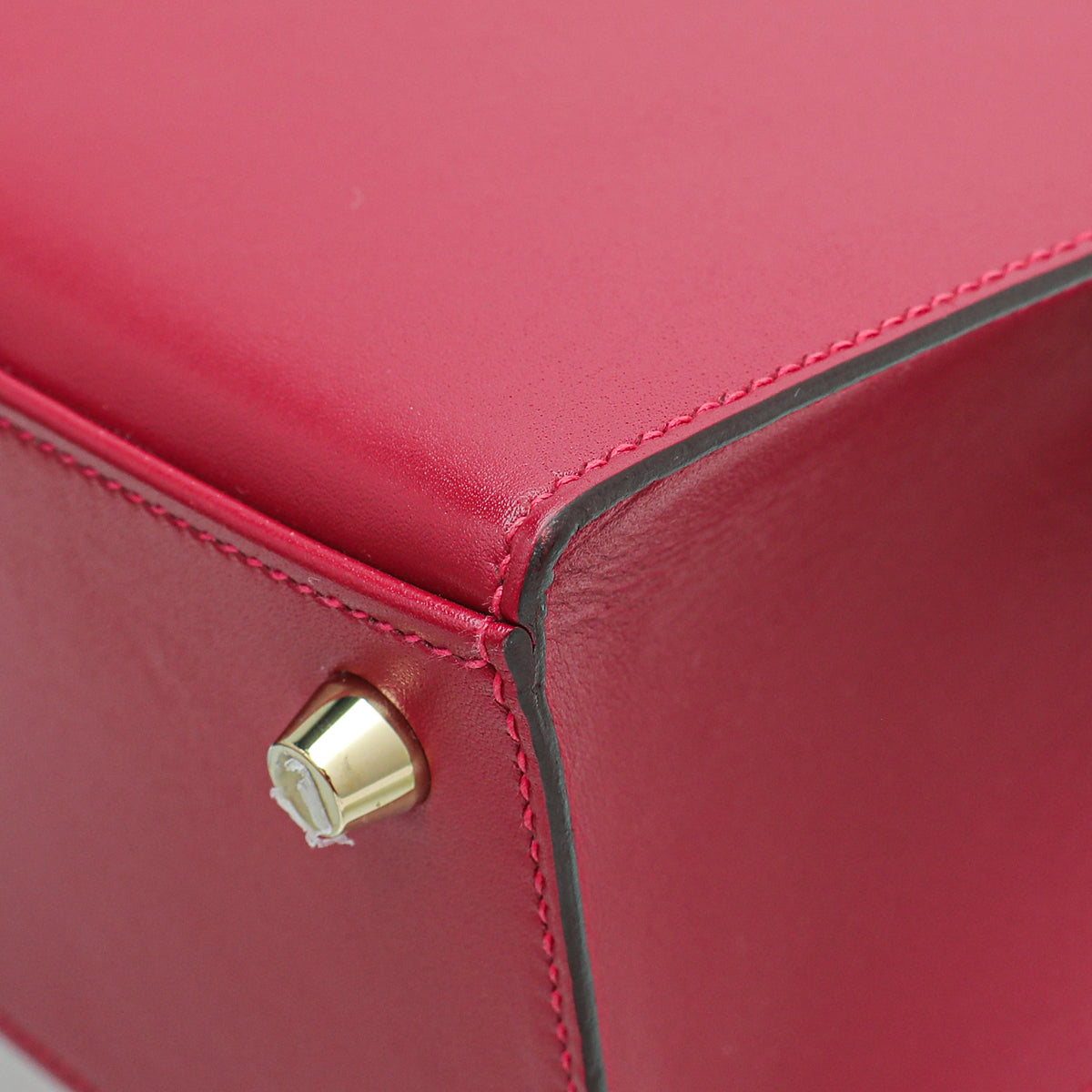 Hermes Red 25 Sellier Kelly Box Bag