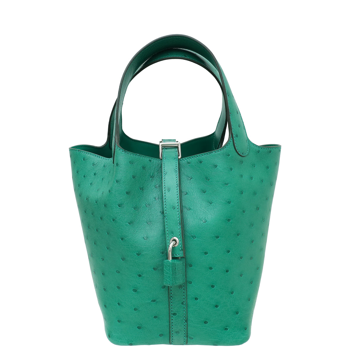 Hermes Vert Vertigo Ostrich Picotin Lock 18 Bag