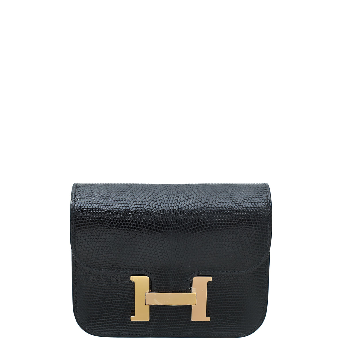 Hermes Noier Lizard Constance Slim Wallet