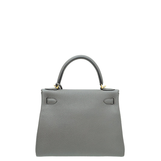 Hermes Gris Etain Retourne Kelly 28 Bag