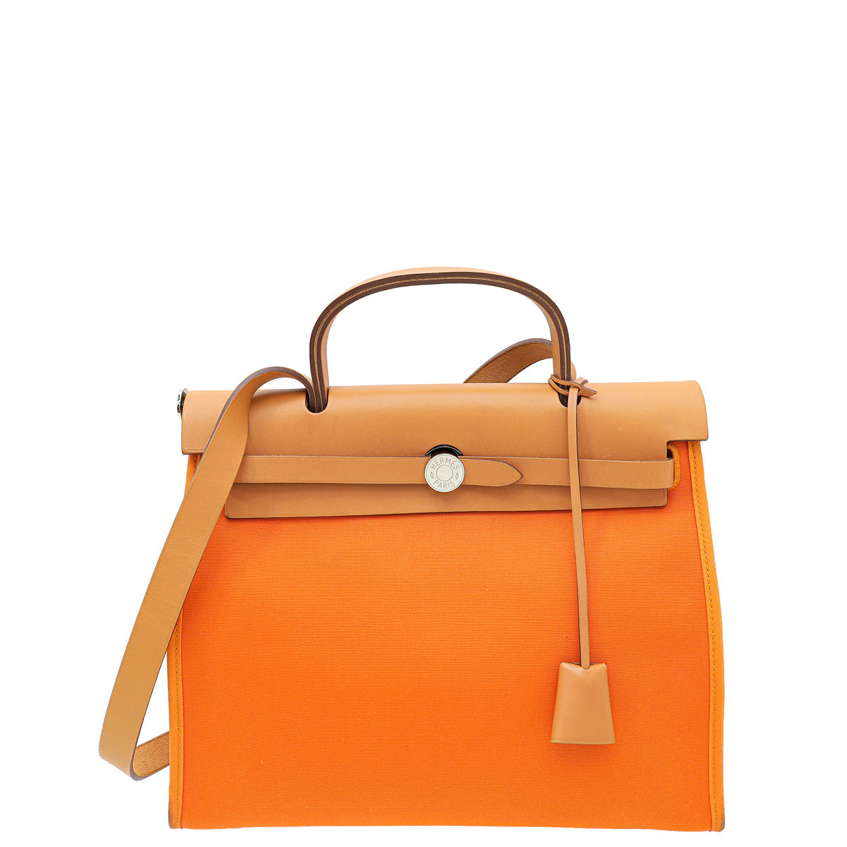 Hermes Bicolor Herbag PM Vache Hunter Toile Bag